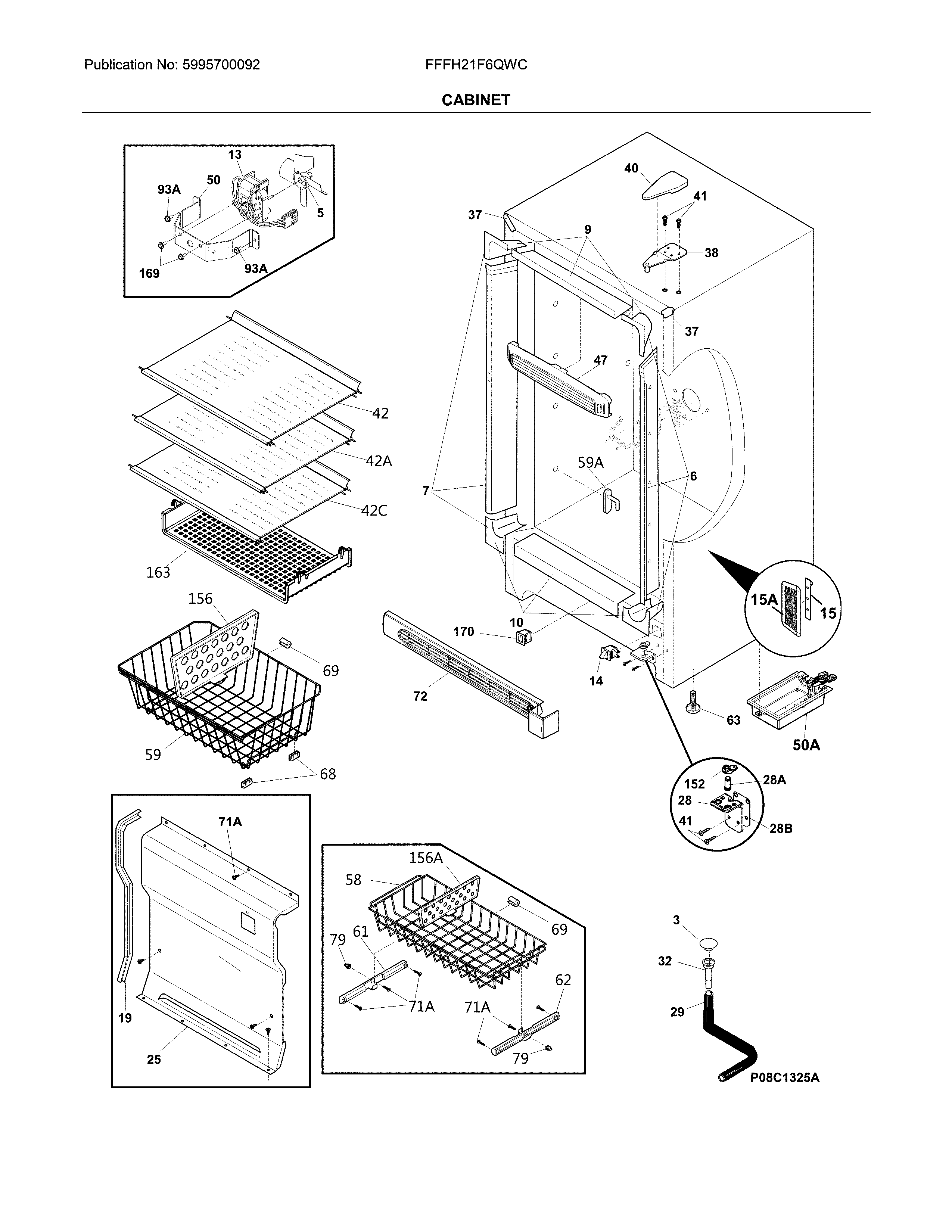 Frigidaire FFFH21F6QWC cabinet diagram