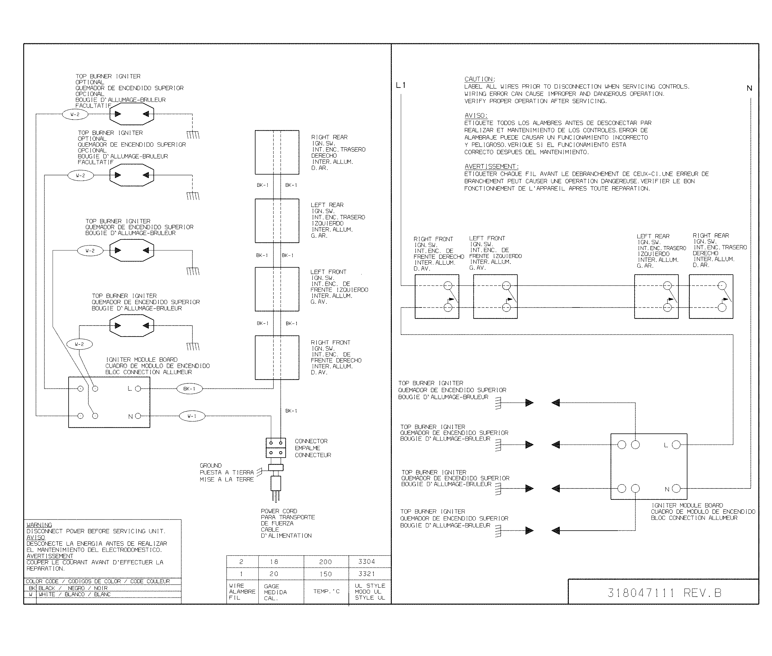 Frigidaire FGGC3045QBC wiring diagram diagram