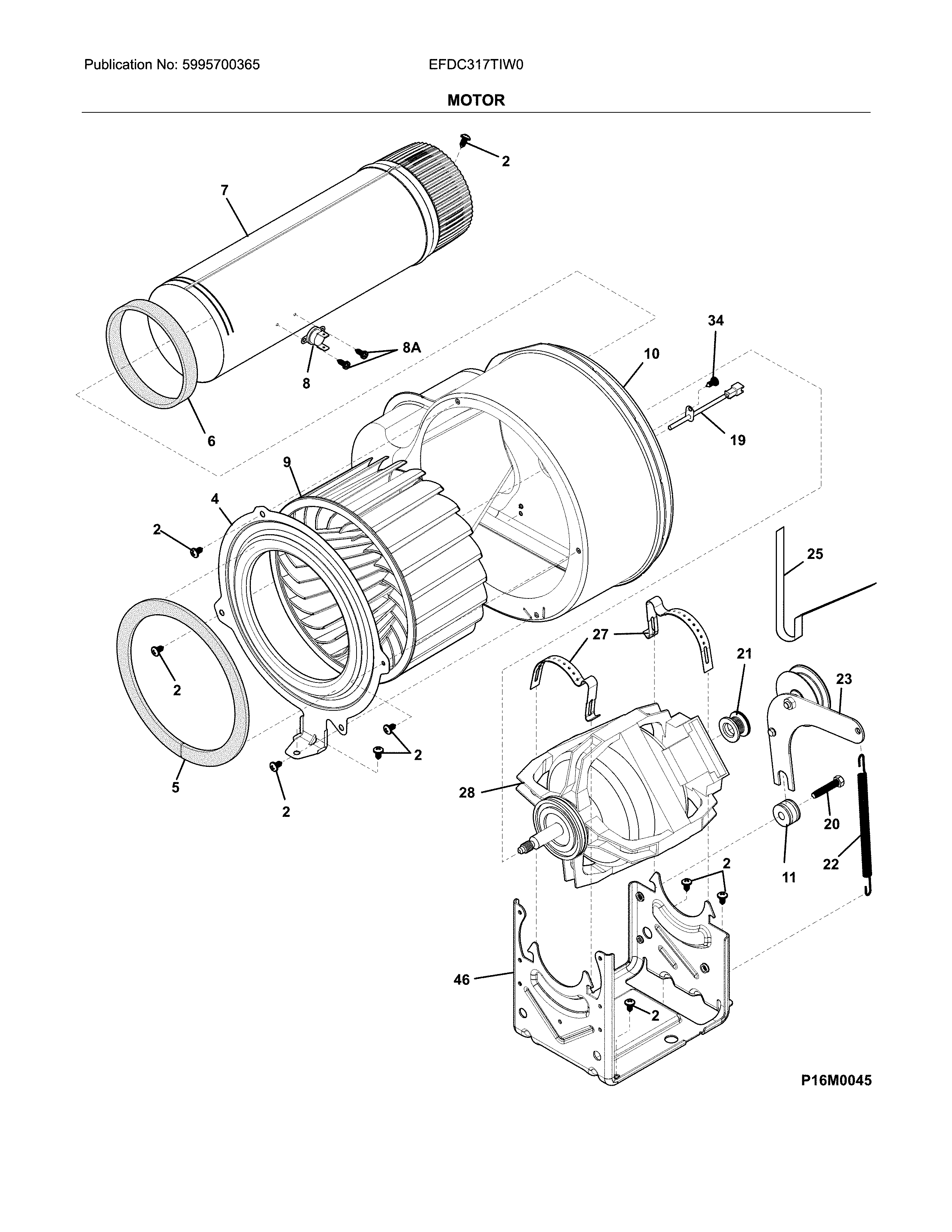Electrolux EFDC317TIW0 motor diagram