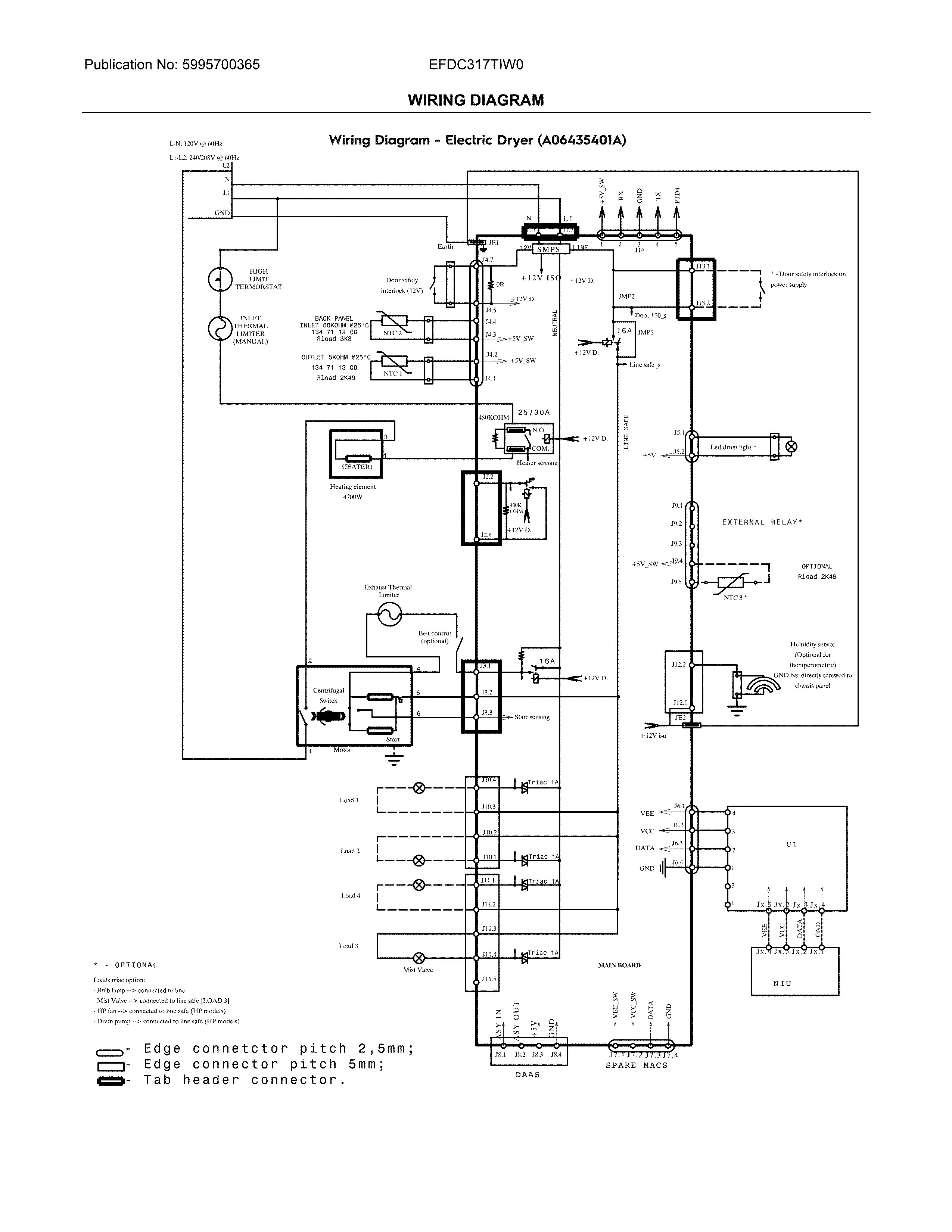 Electrolux EFDC317TIW0 wiring diagram diagram