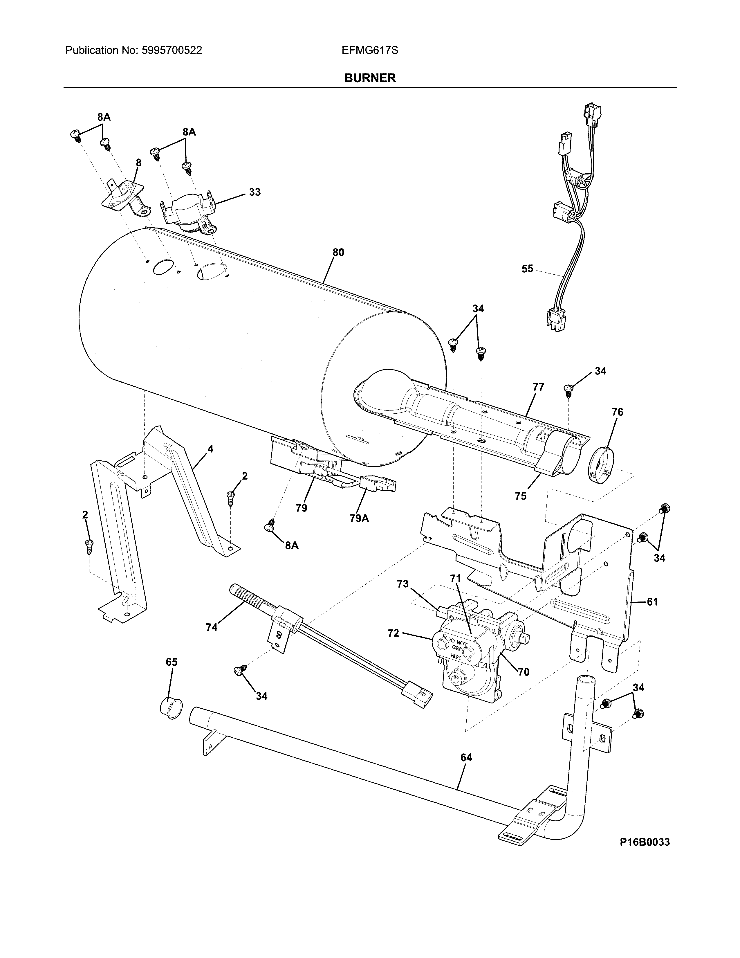 Electrolux EFMG617STT0 burner diagram