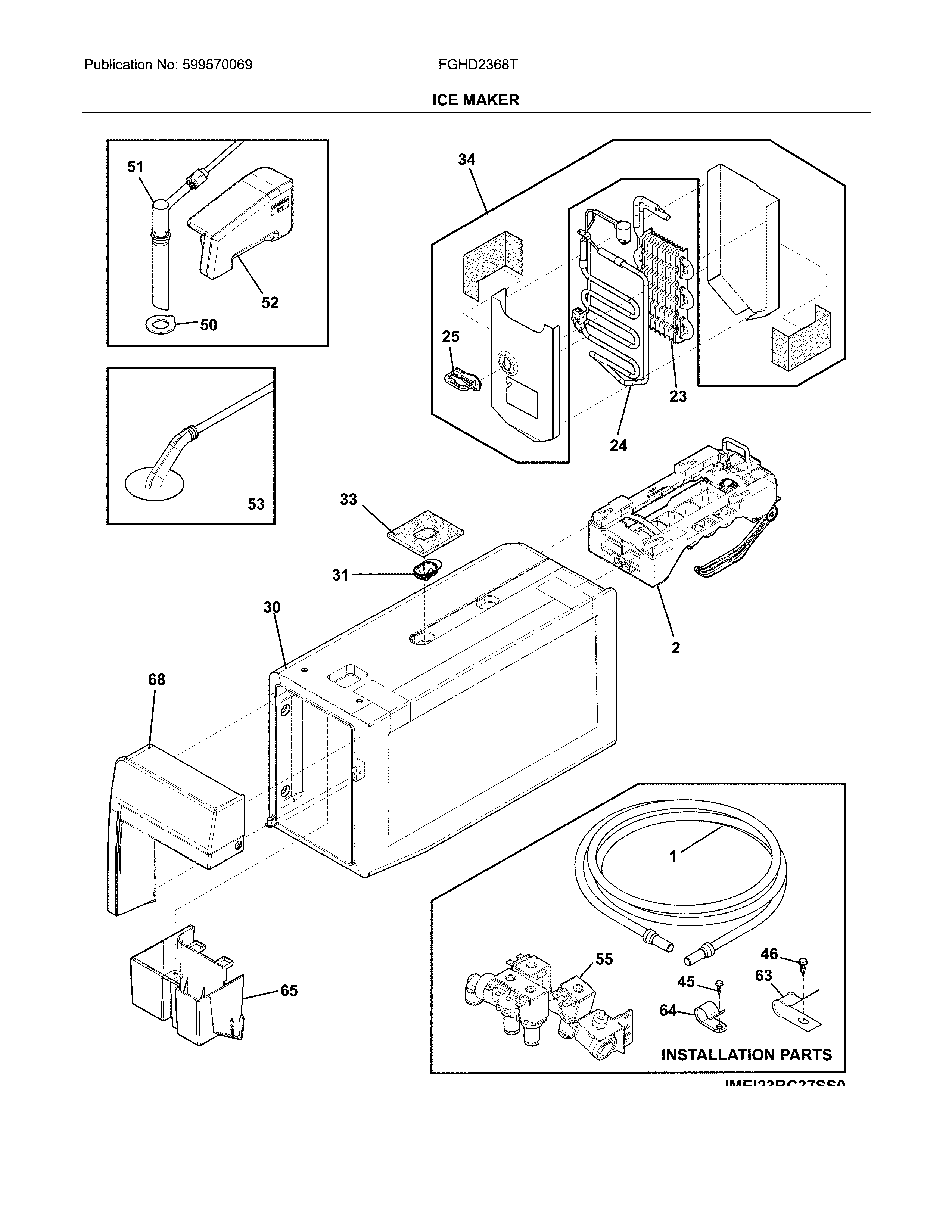 Frigidaire FGHD2368TF1 ice maker diagram