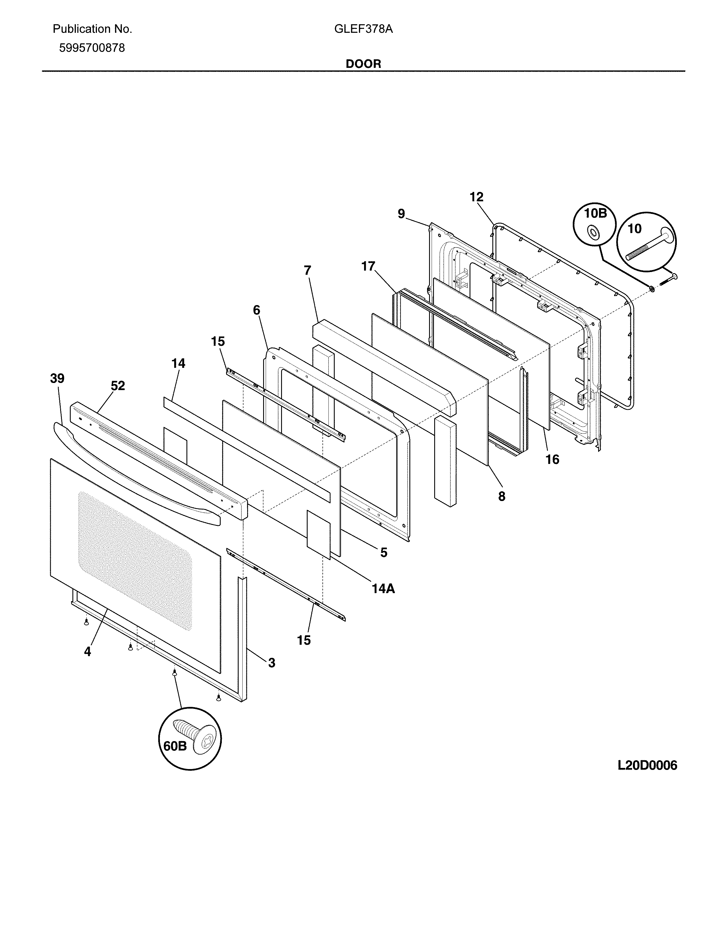 Frigidaire GLEF378AQE door diagram