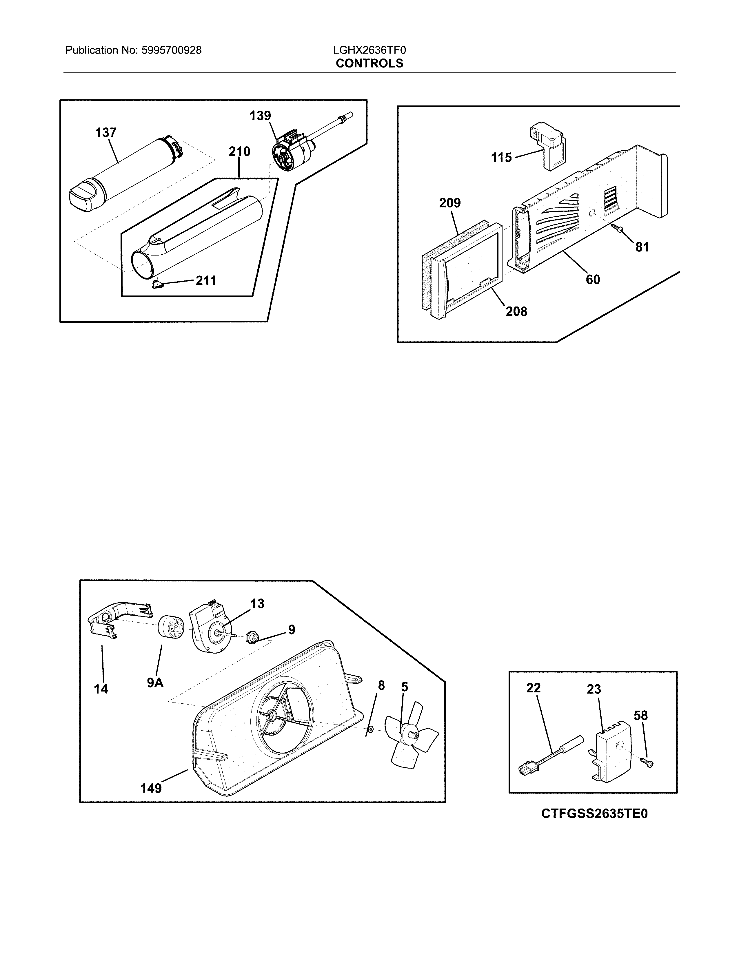 Frigidaire LGHX2636TF0 control diagram