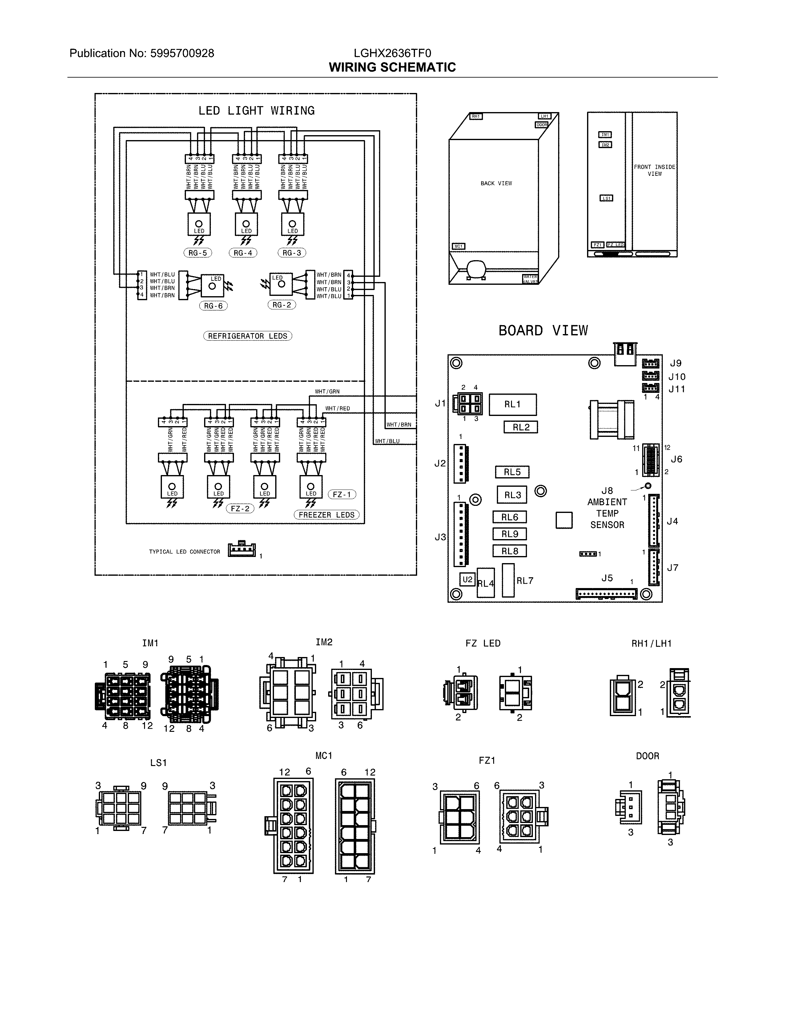 Frigidaire LGHX2636TF0 wiring schematic diagram