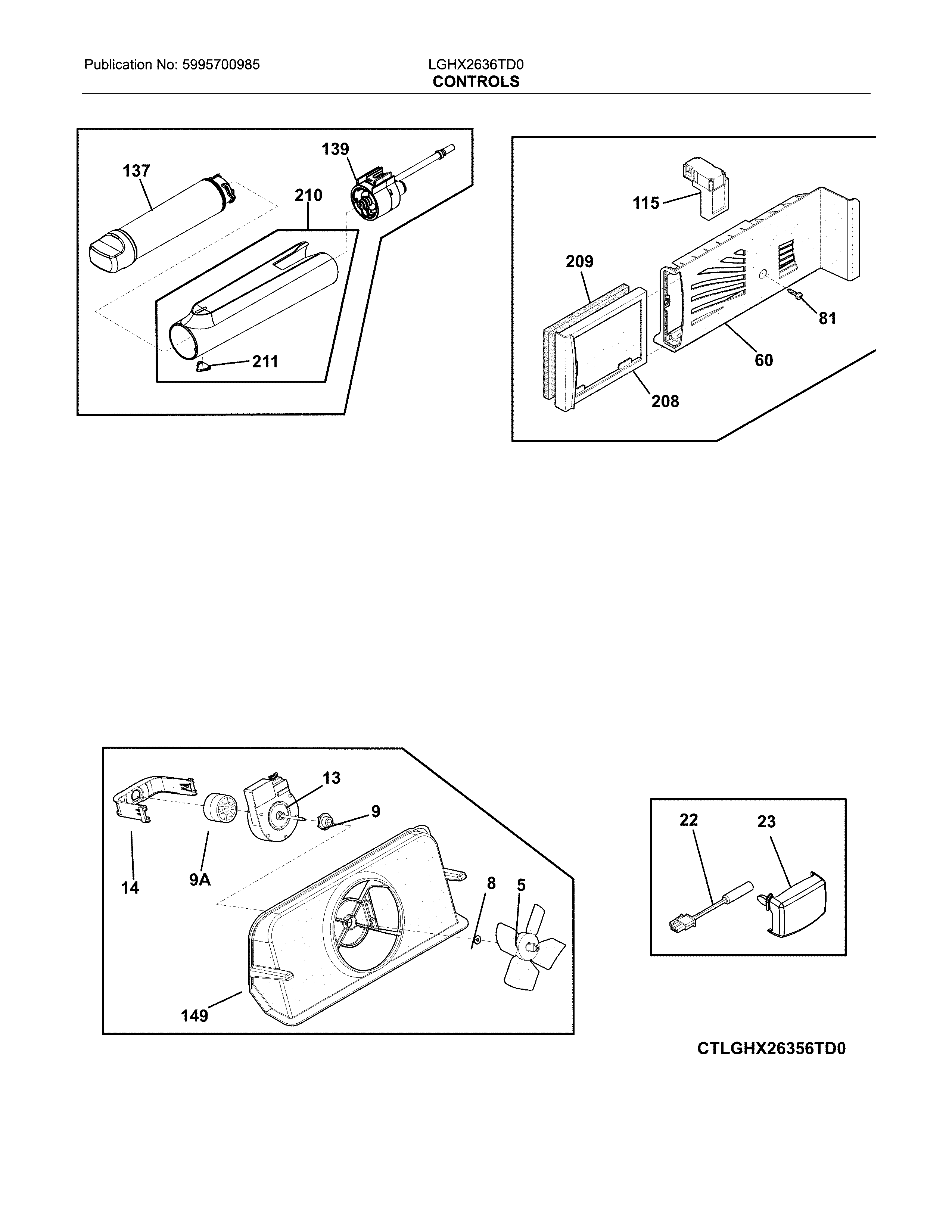 Frigidaire LGHX2636TD0 control diagram