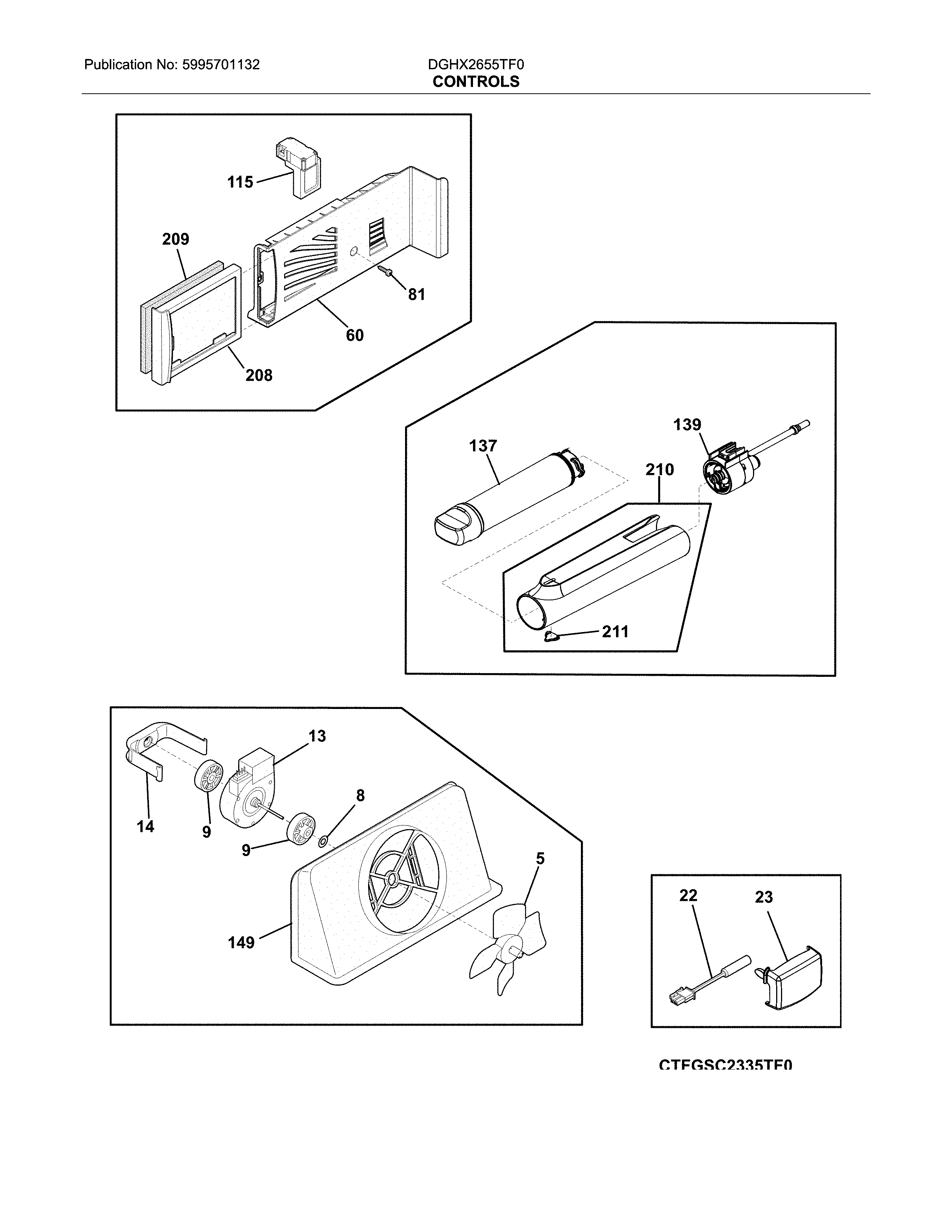 Frigidaire DGHX2655TF0 control diagram