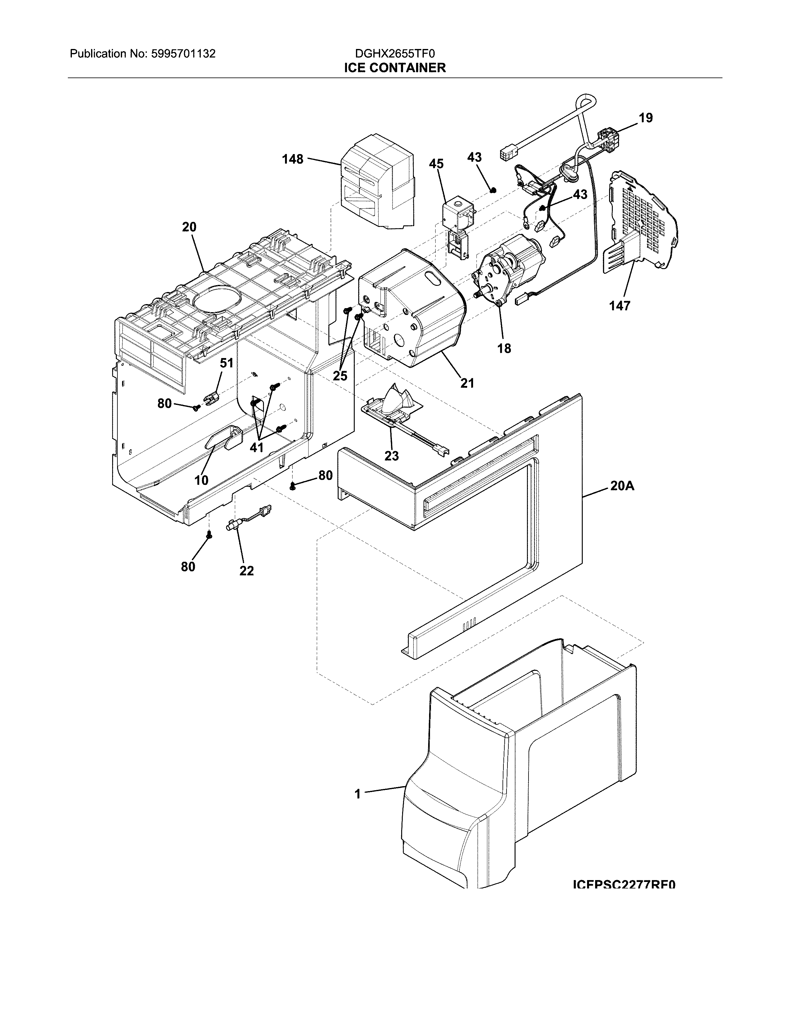 Frigidaire DGHX2655TF0 container diagram