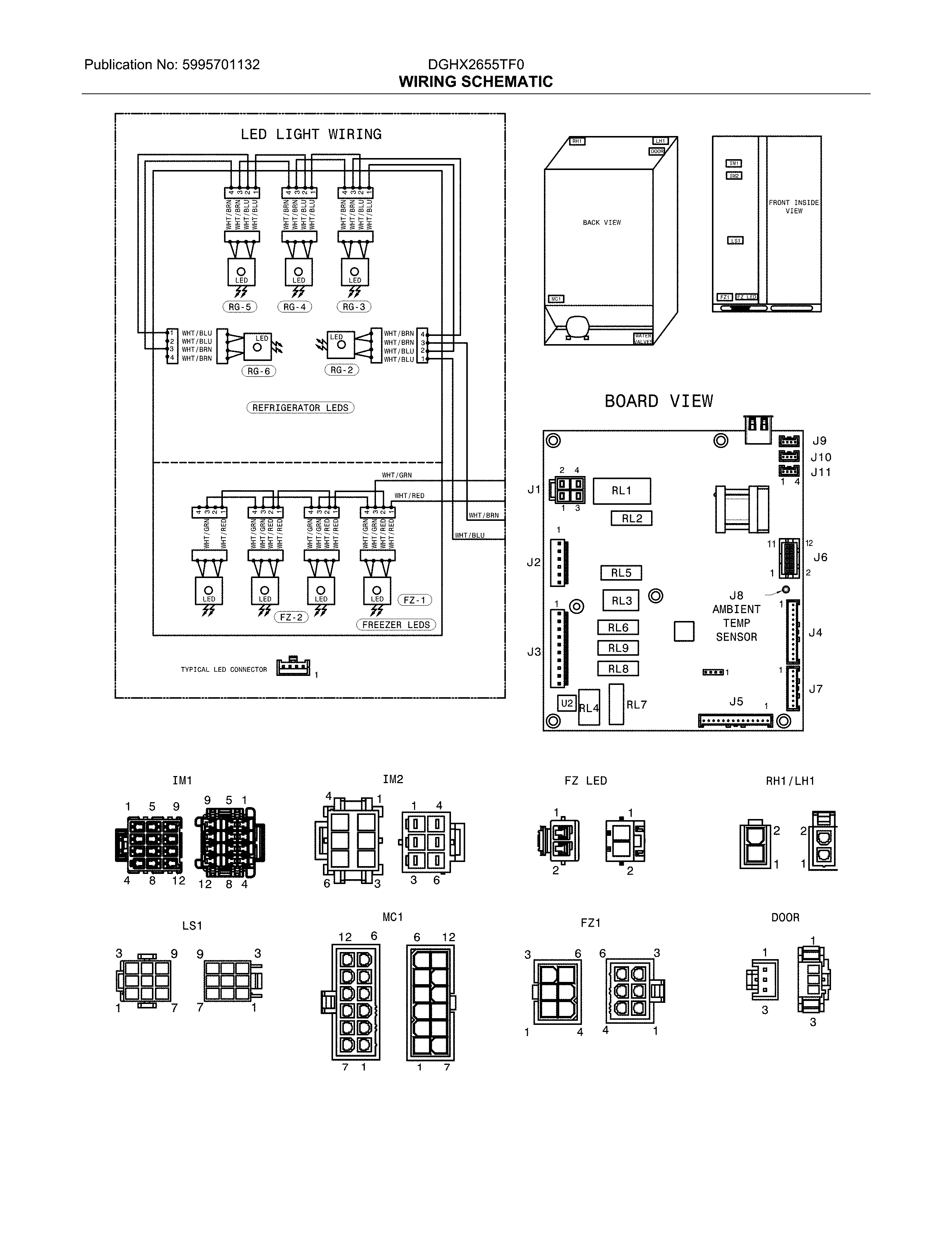 Frigidaire DGHX2655TF0 wiring schematic diagram