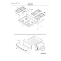 Frigidaire FGGF3036TDB top/drawer diagram