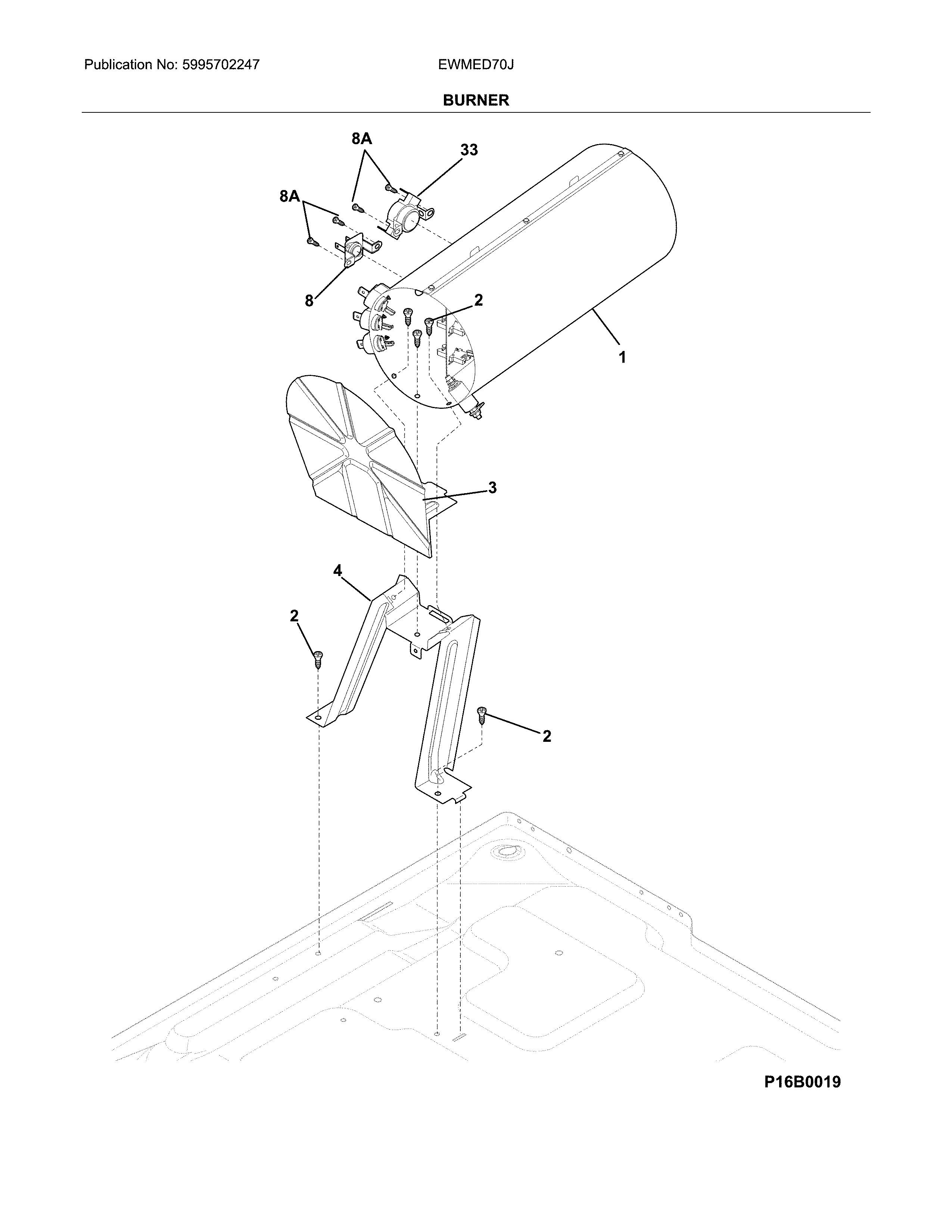 Electrolux EWMED70JIW4 burner diagram