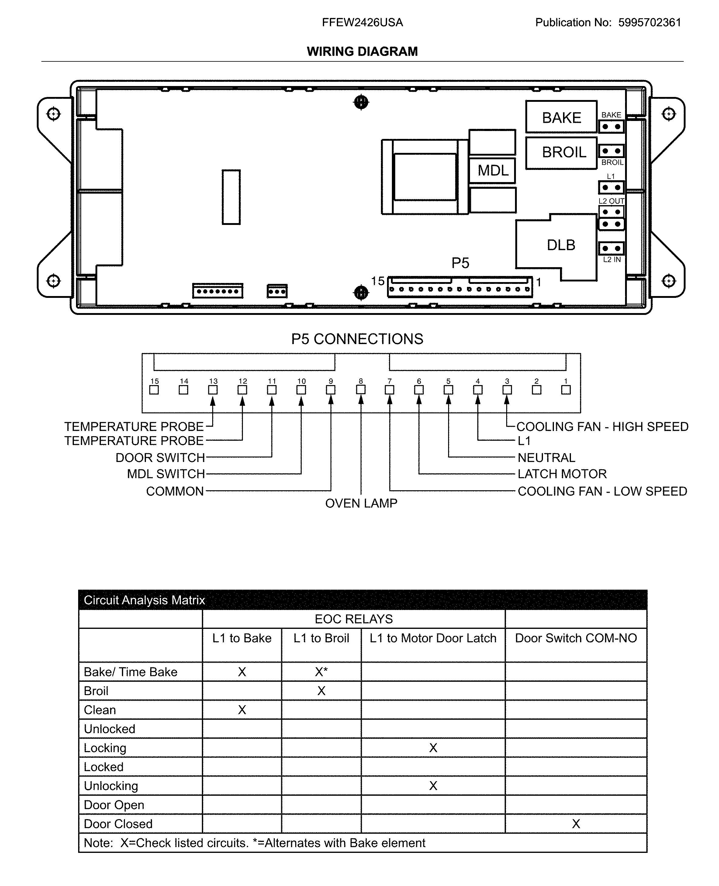 Frigidaire FFEW2426USA wiring diagram diagram