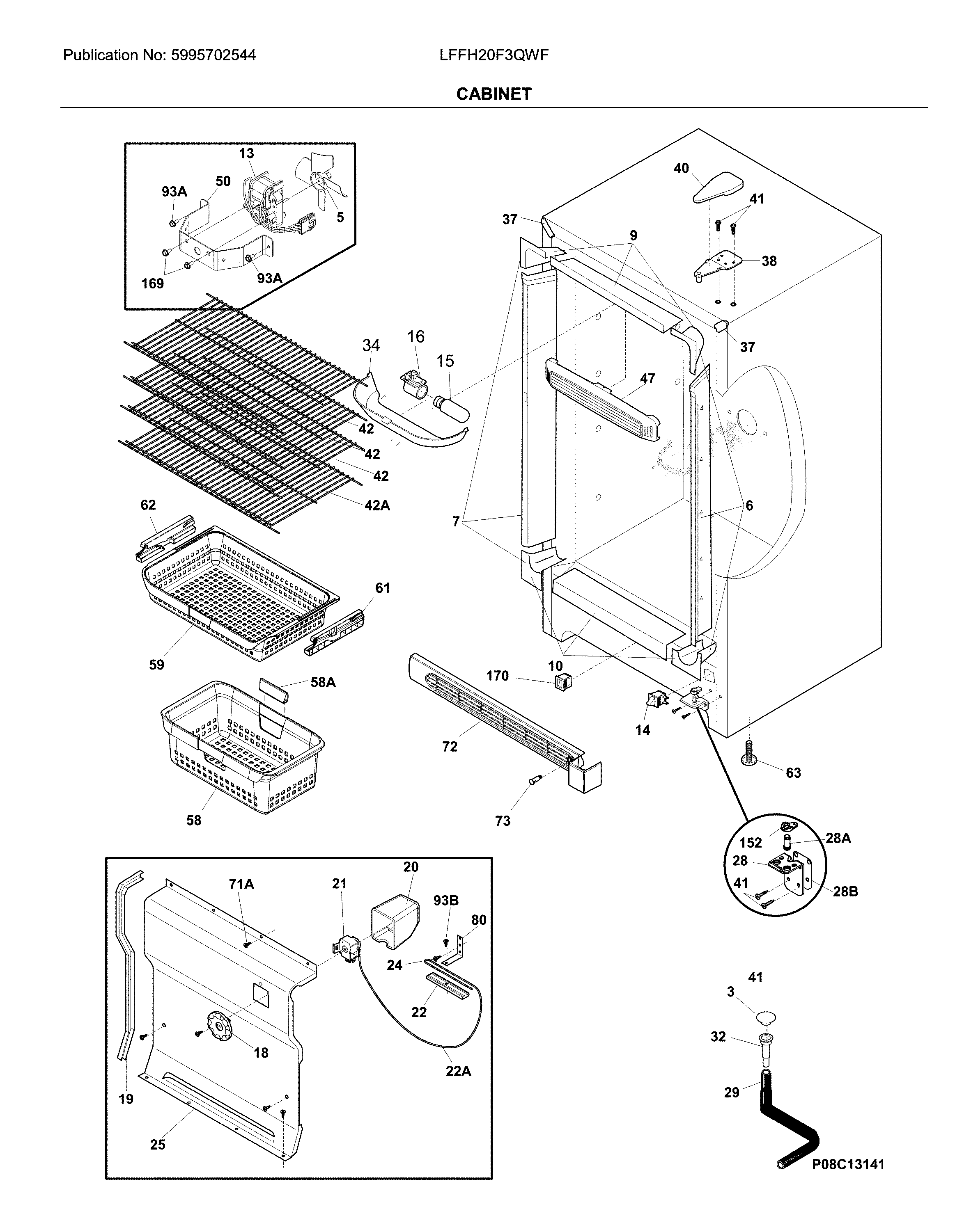 Frigidaire LFFH20F3QWF cabinet diagram