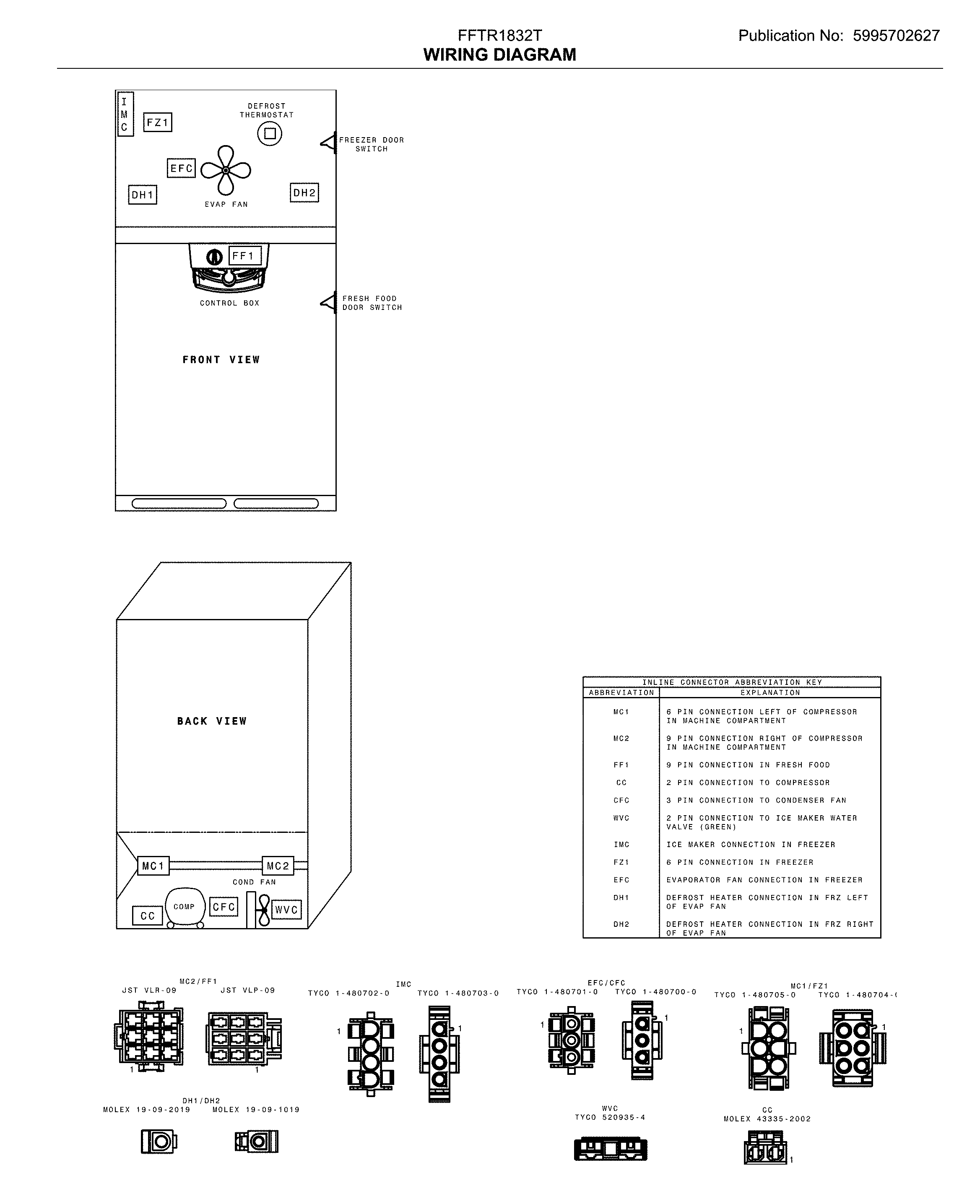 Frigidaire FFTR1832TE0 wiring diagram diagram