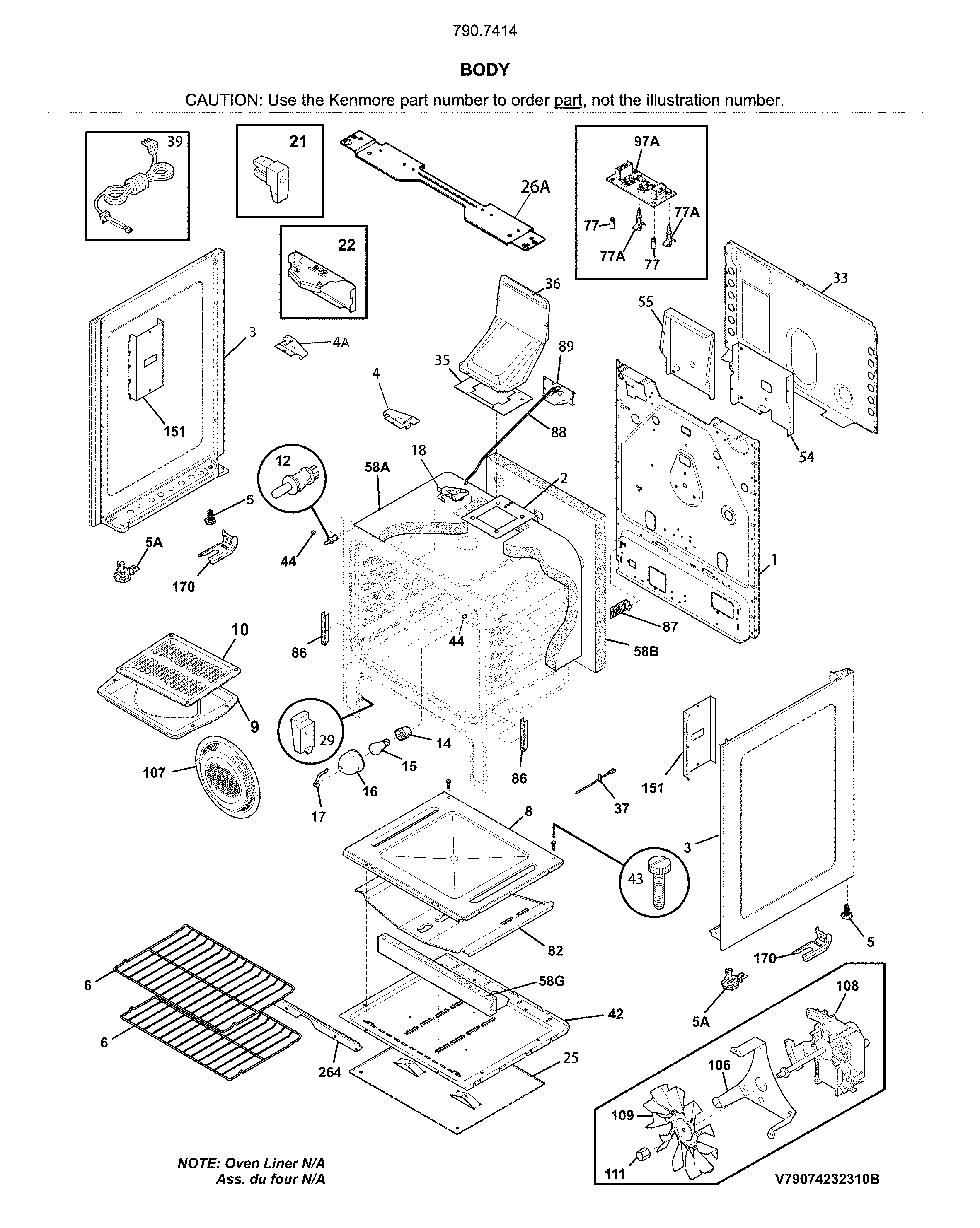 Kenmore 79074142711 body diagram