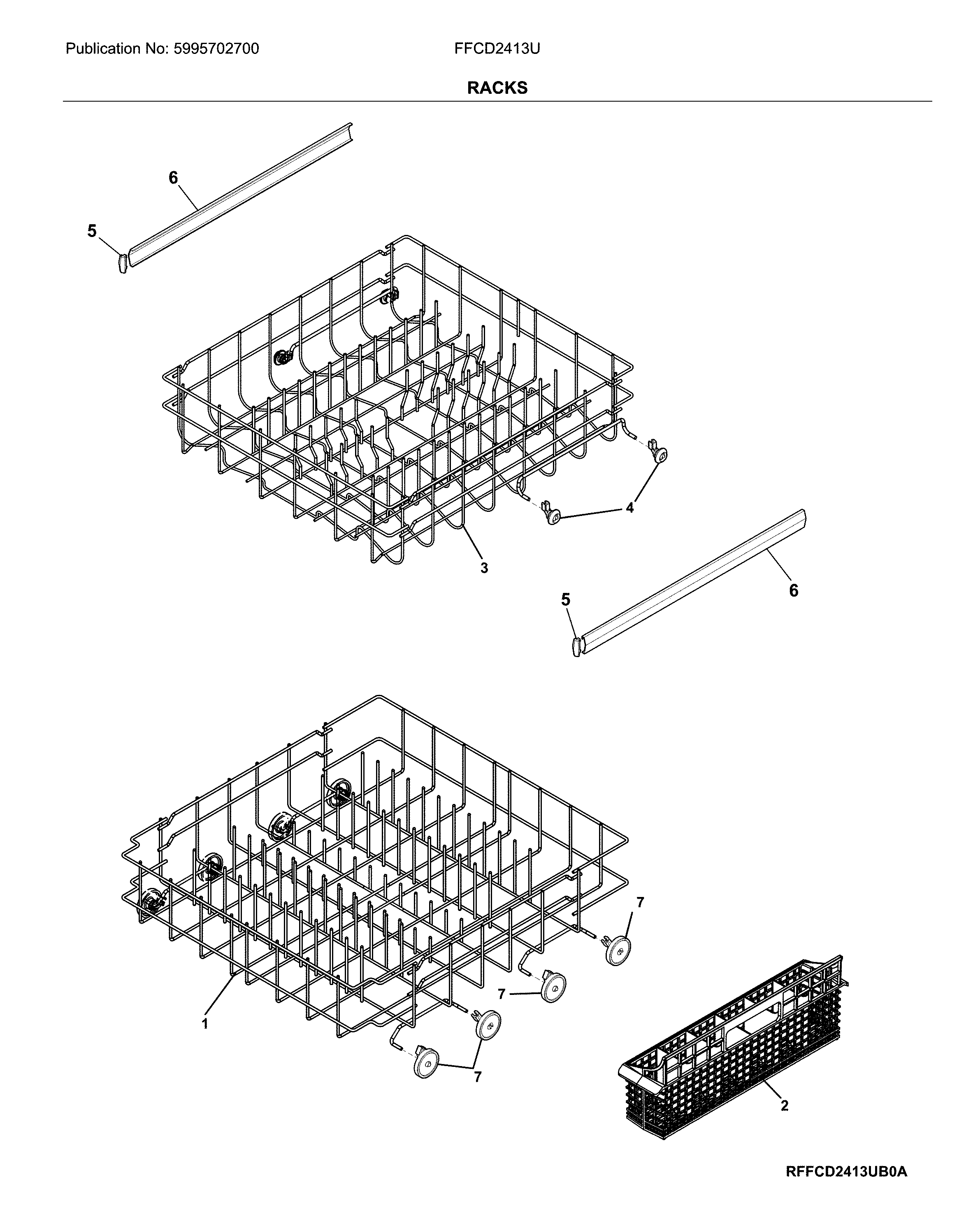 Frigidaire FFCD2413UW0A racks diagram