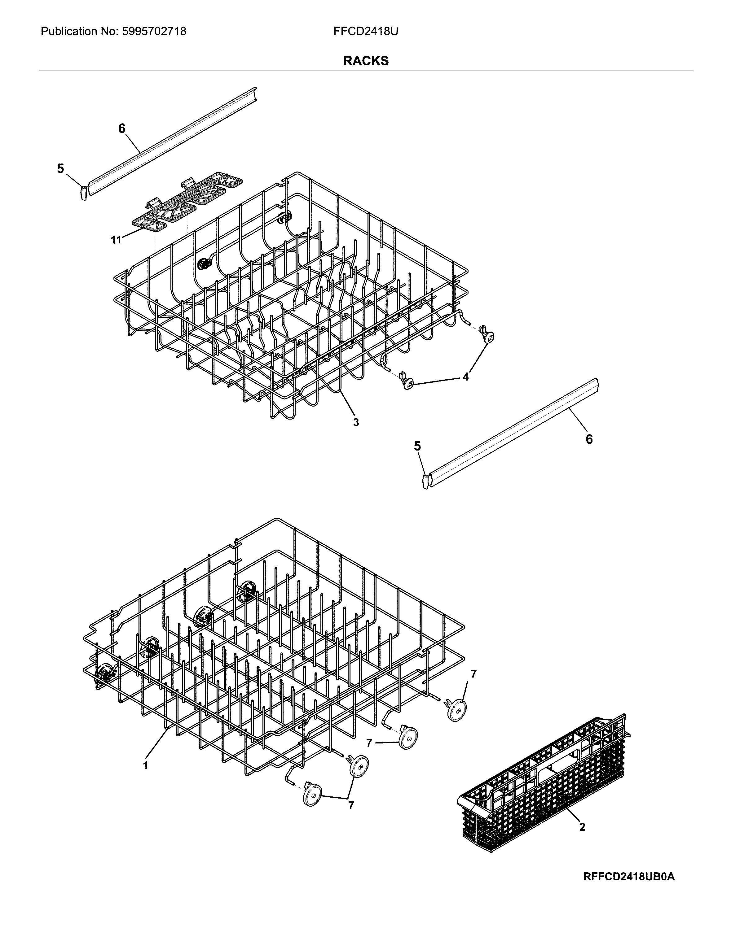 Frigidaire FFCD2418UW0A racks diagram