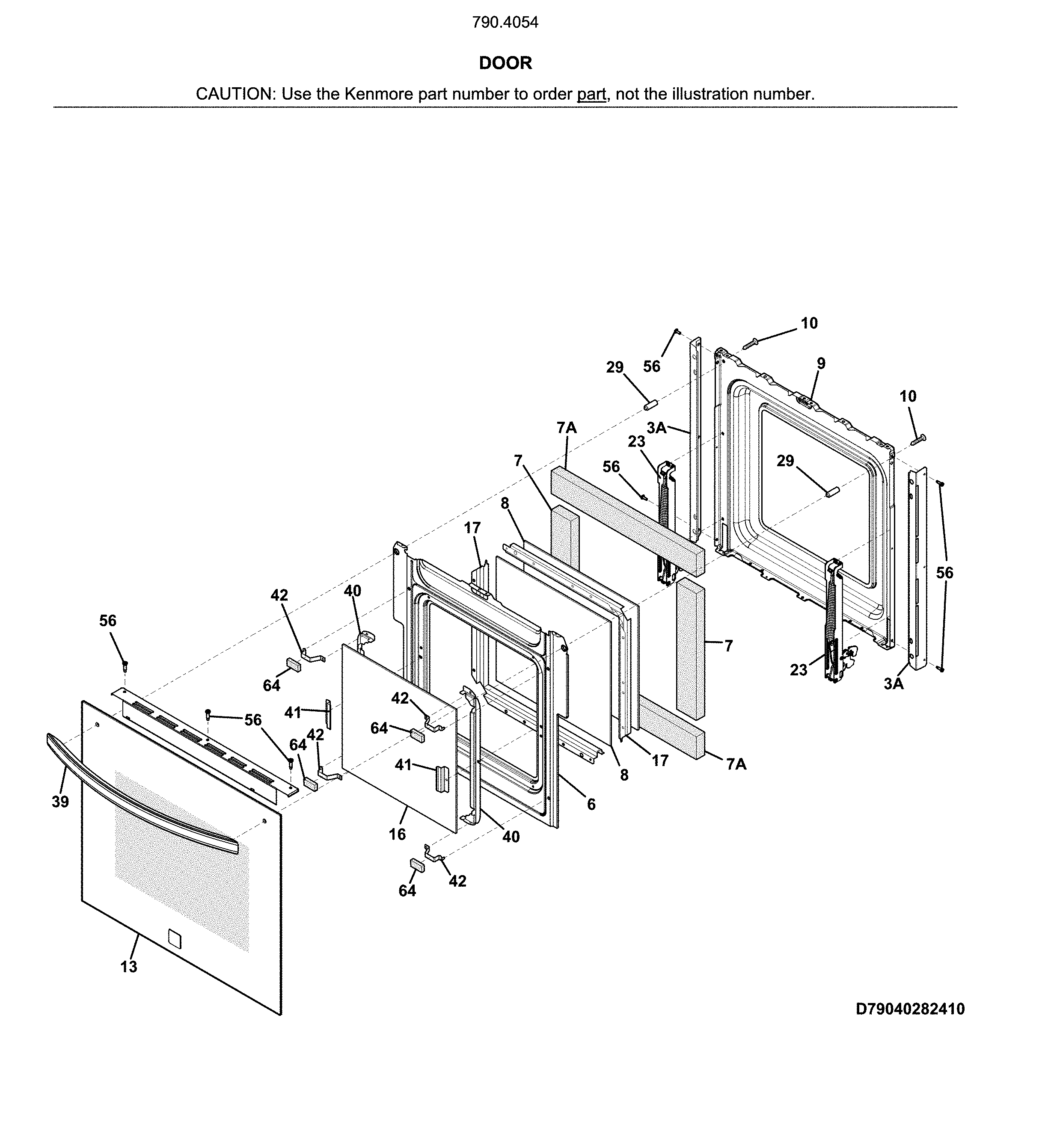 Kenmore 79040542810 door diagram