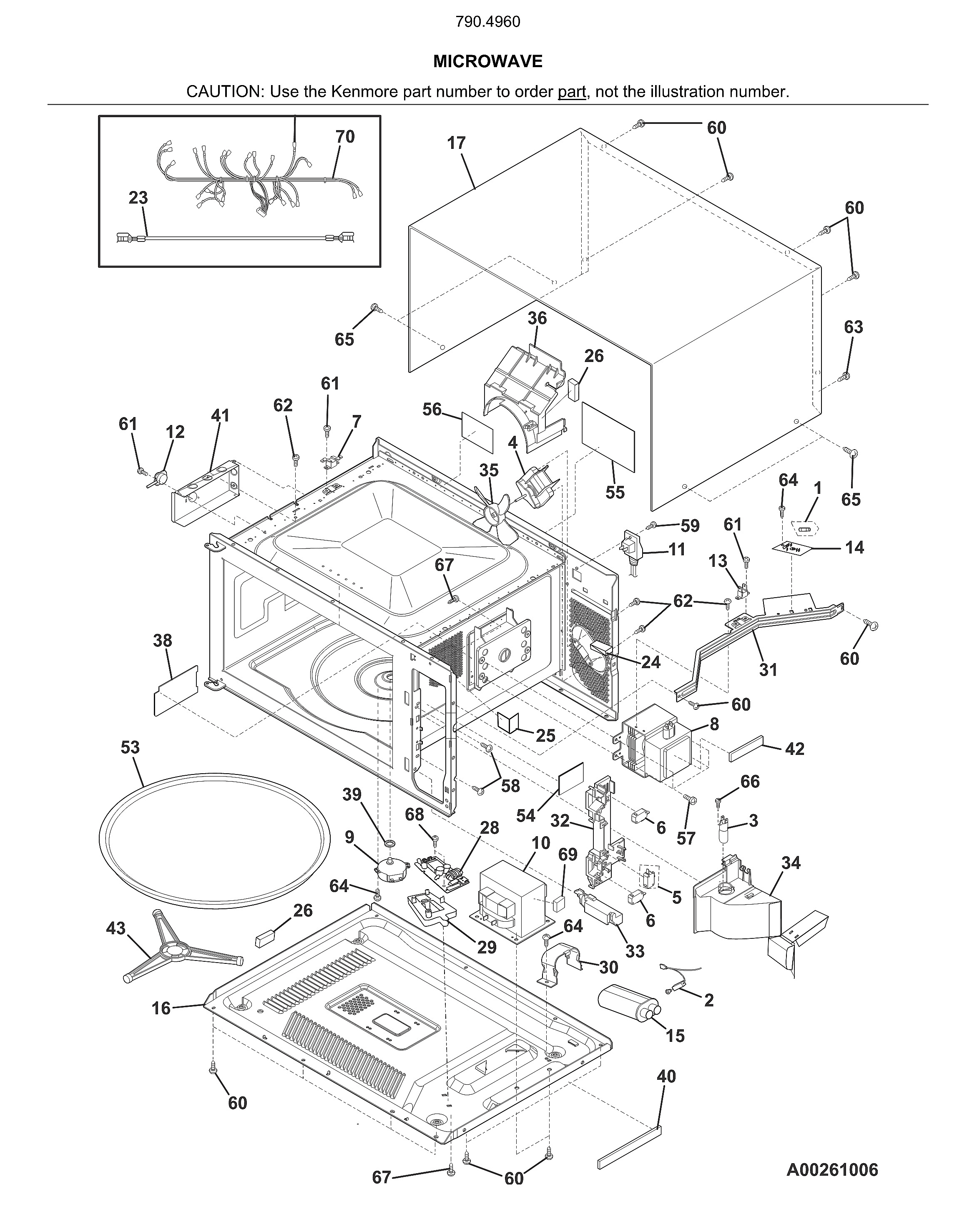 Kenmore 79049602317 microwave diagram