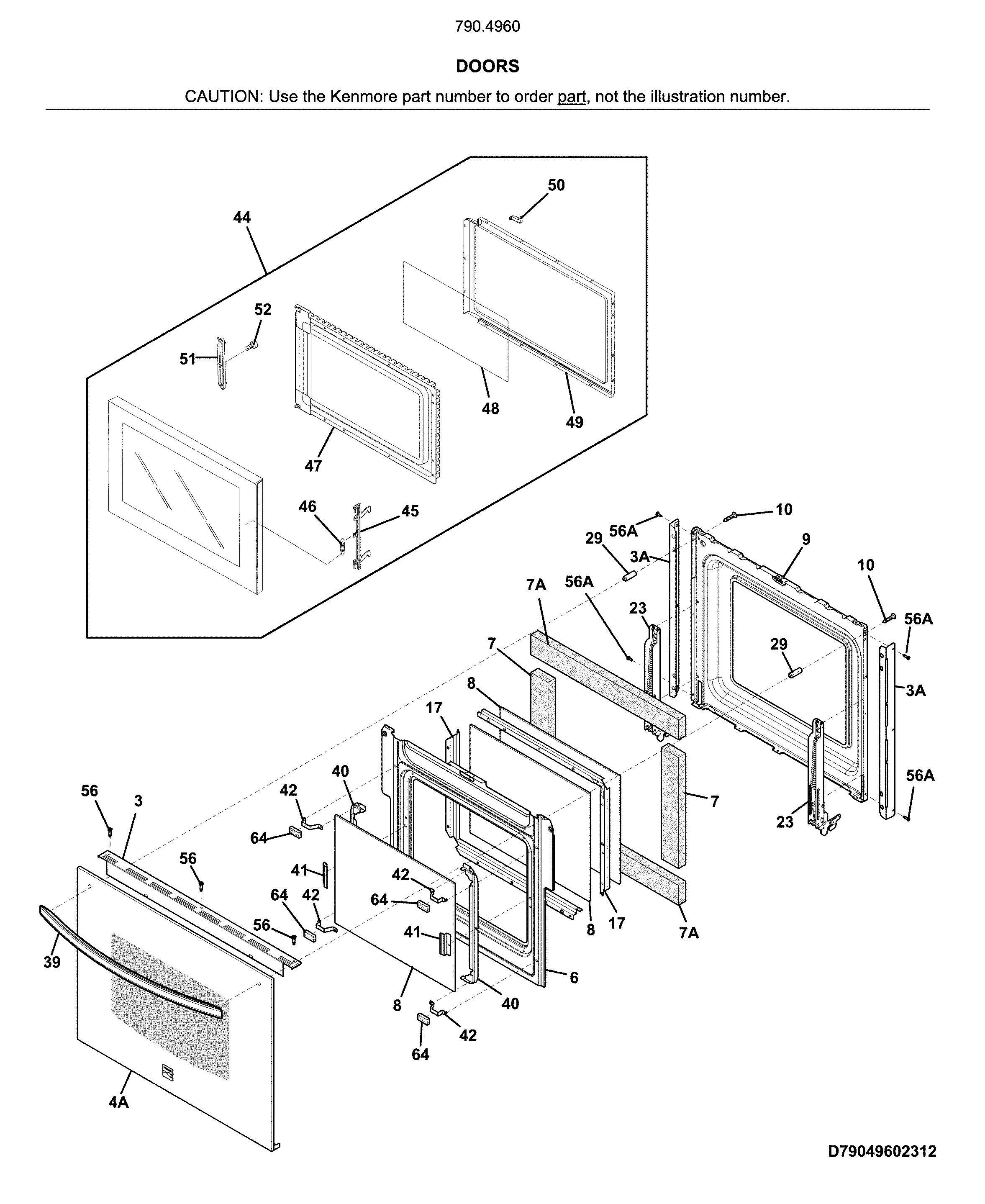 Kenmore 79049602317 doors diagram