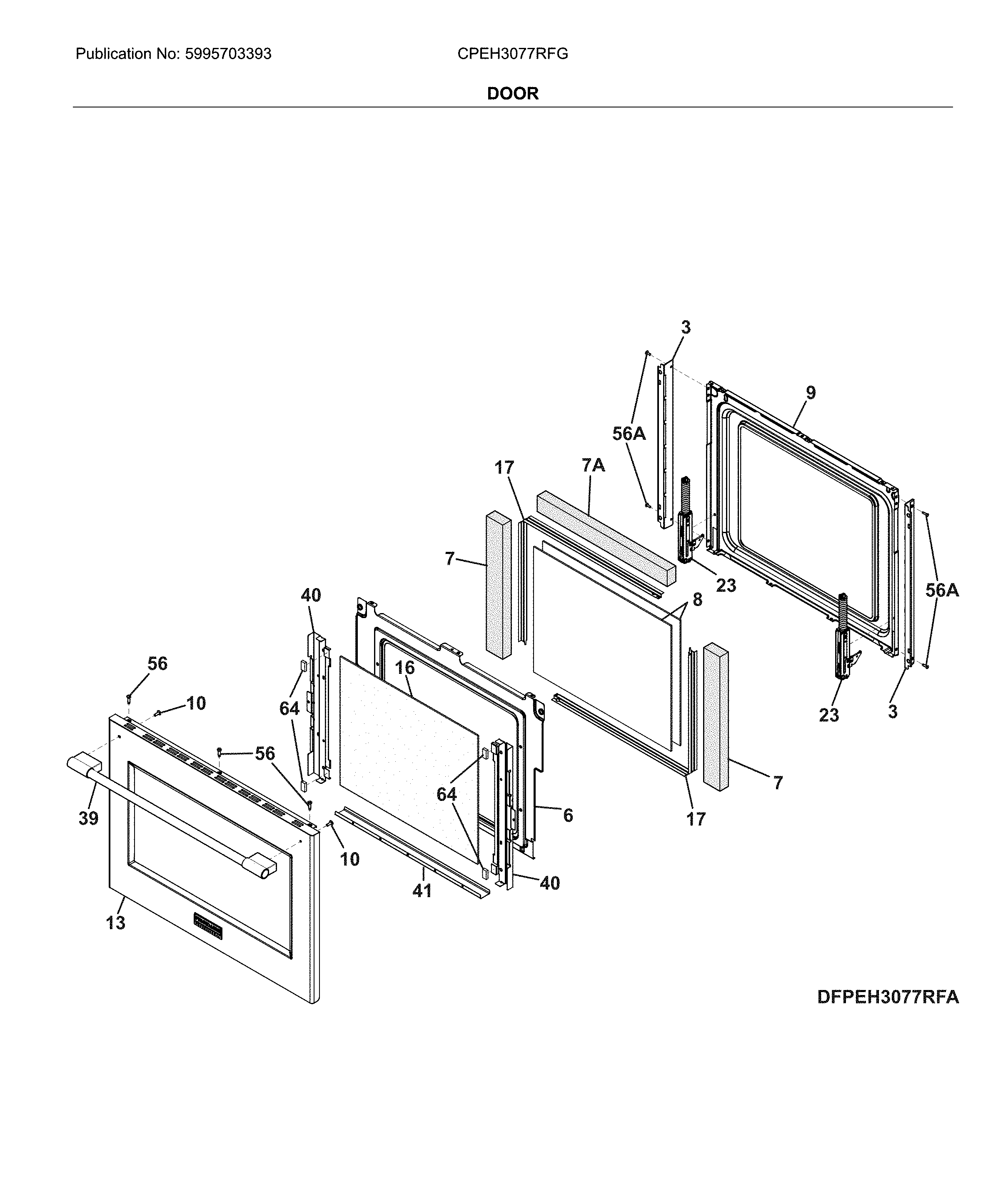 Frigidaire CPEH3077RFG door diagram