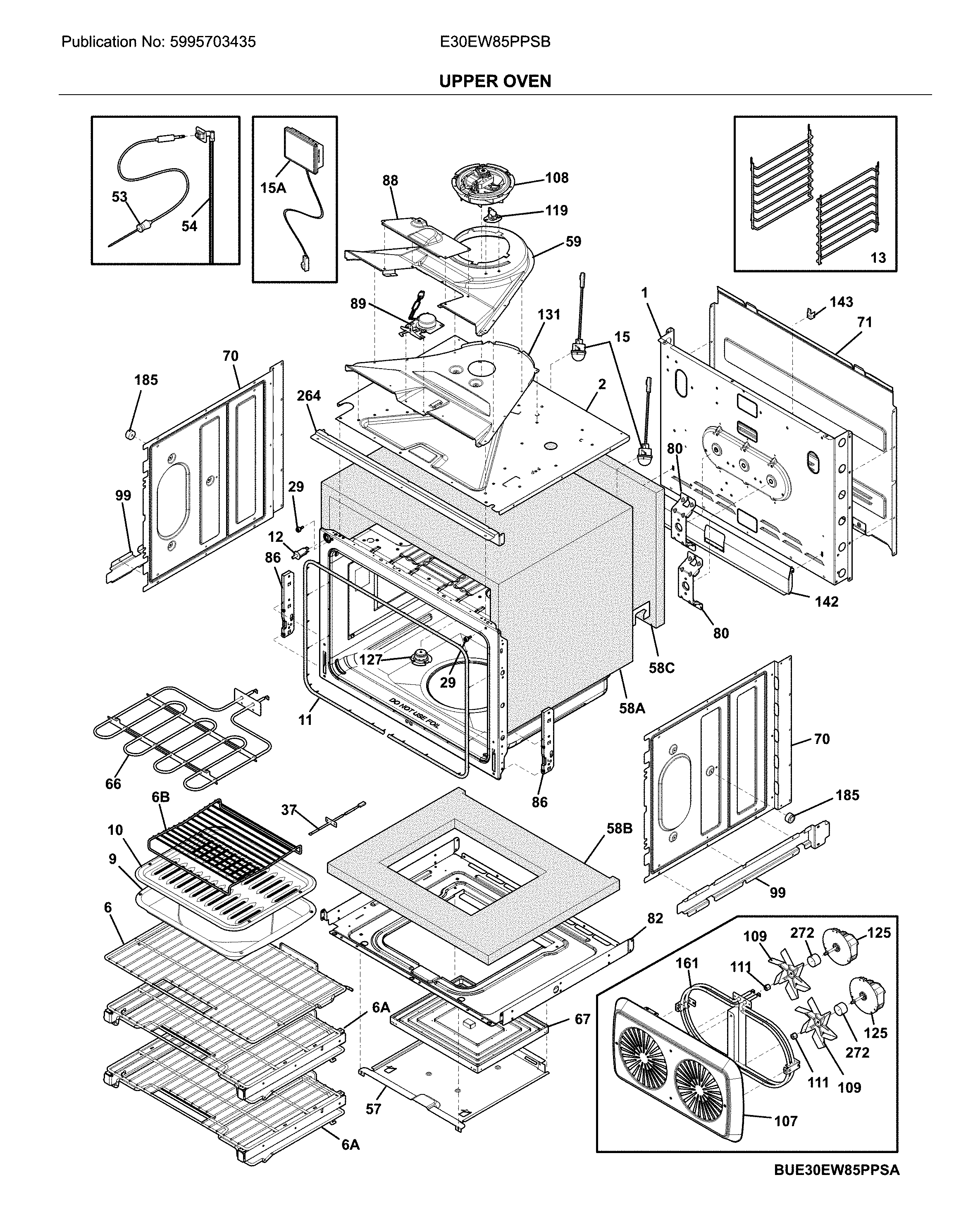 Electrolux E30EW85PPSB upper oven diagram