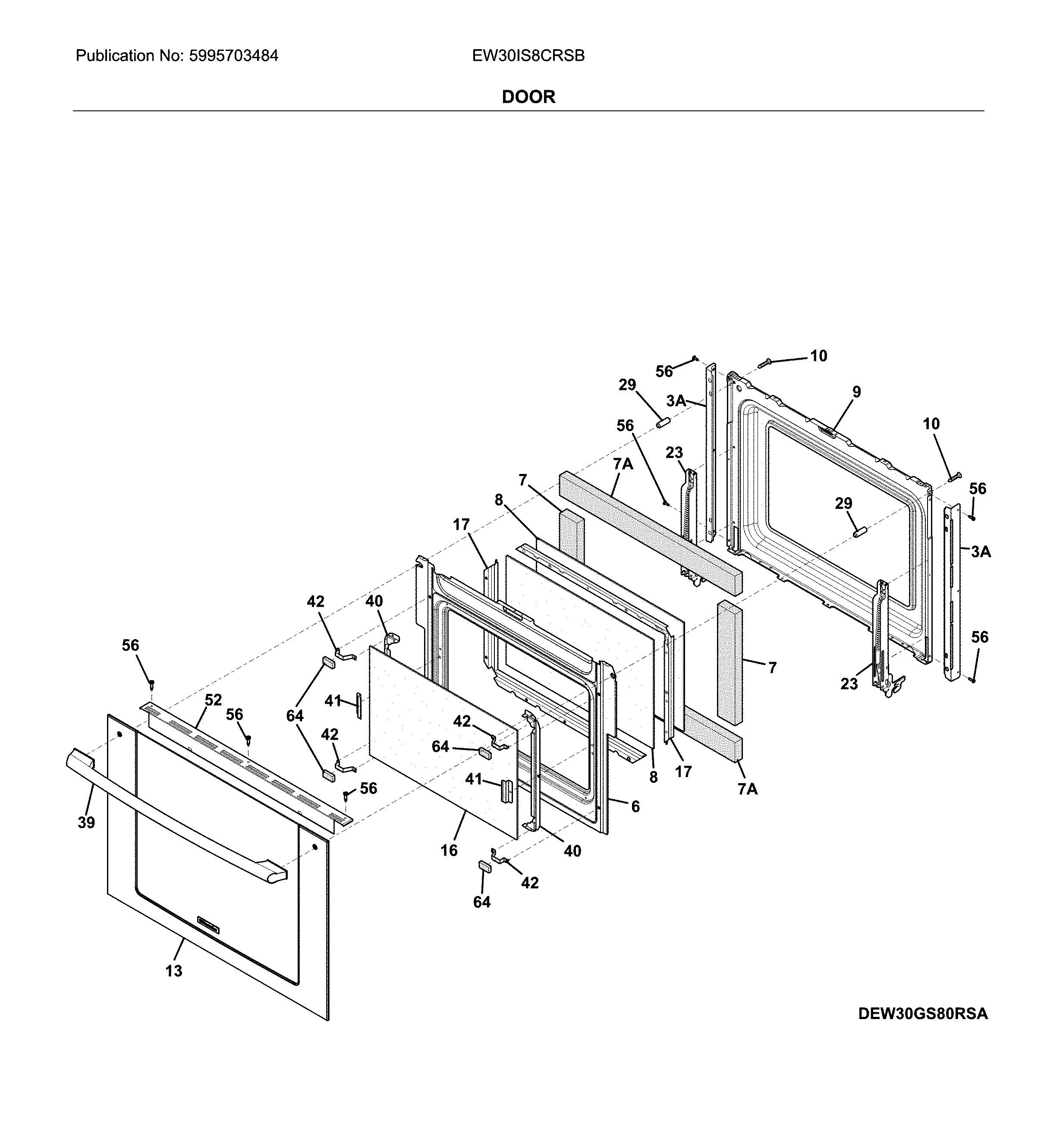 Electrolux EW30IS8CRSB door diagram