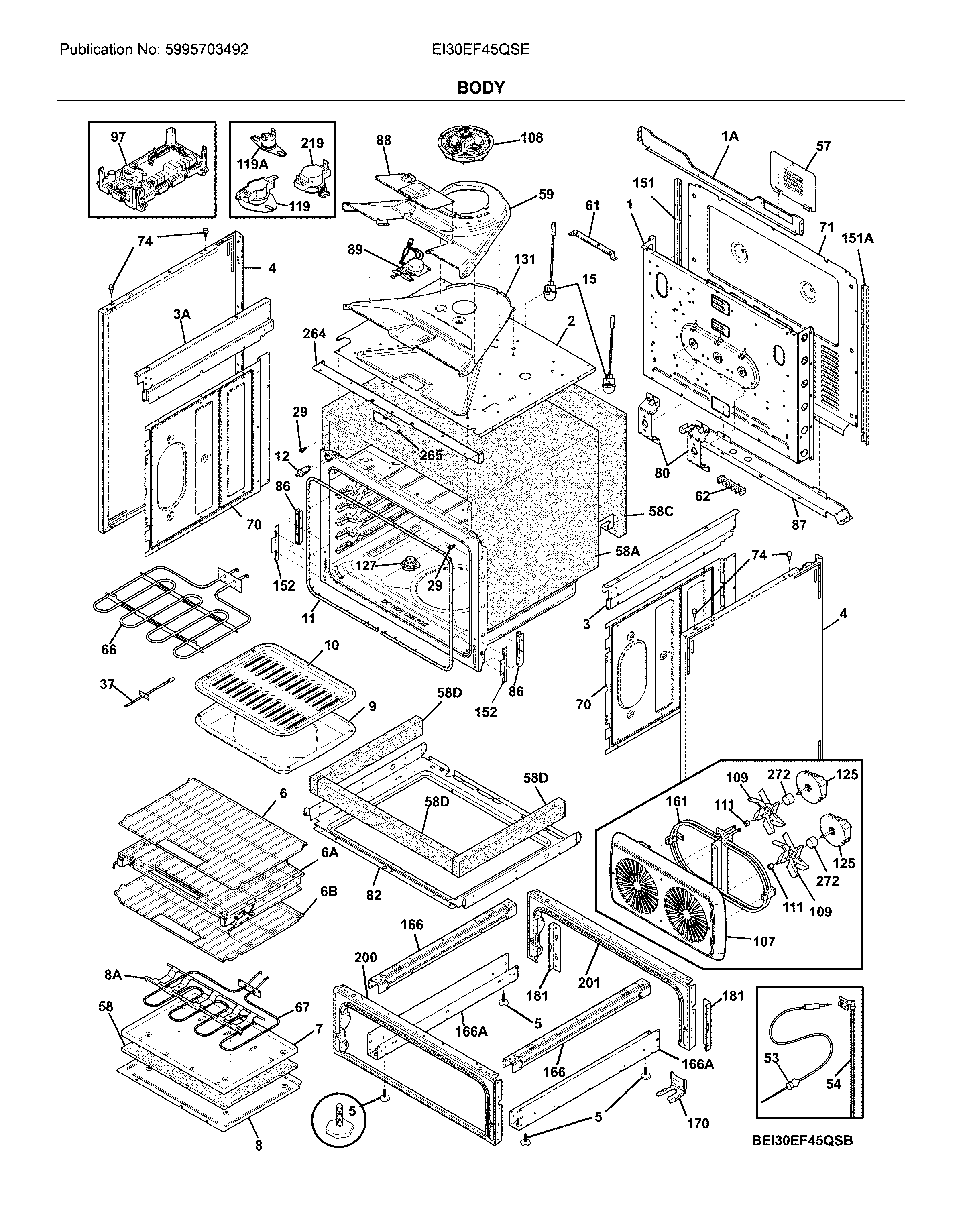 Electrolux EI30EF45QSE body diagram