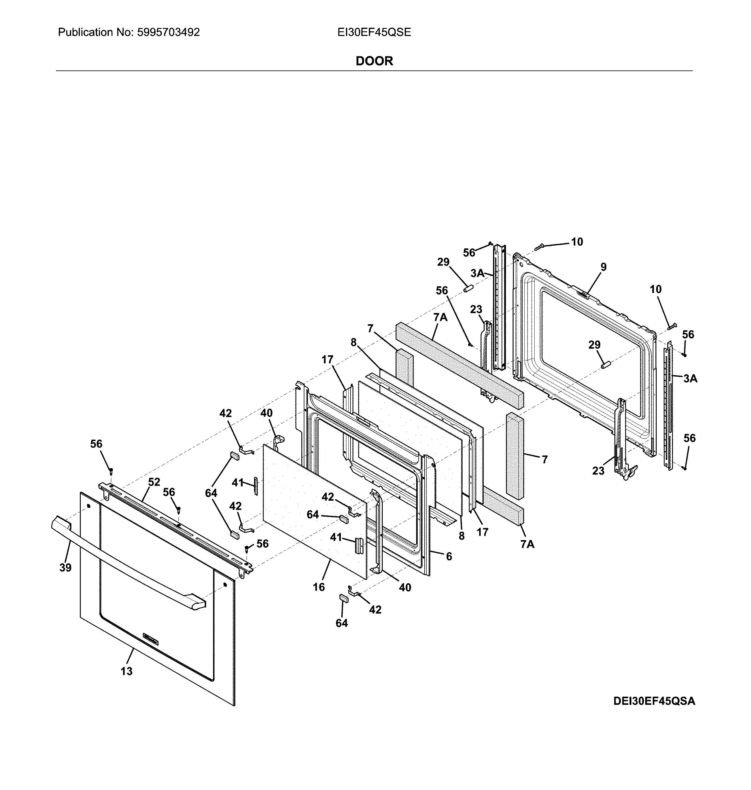 Electrolux EI30EF45QSE door diagram