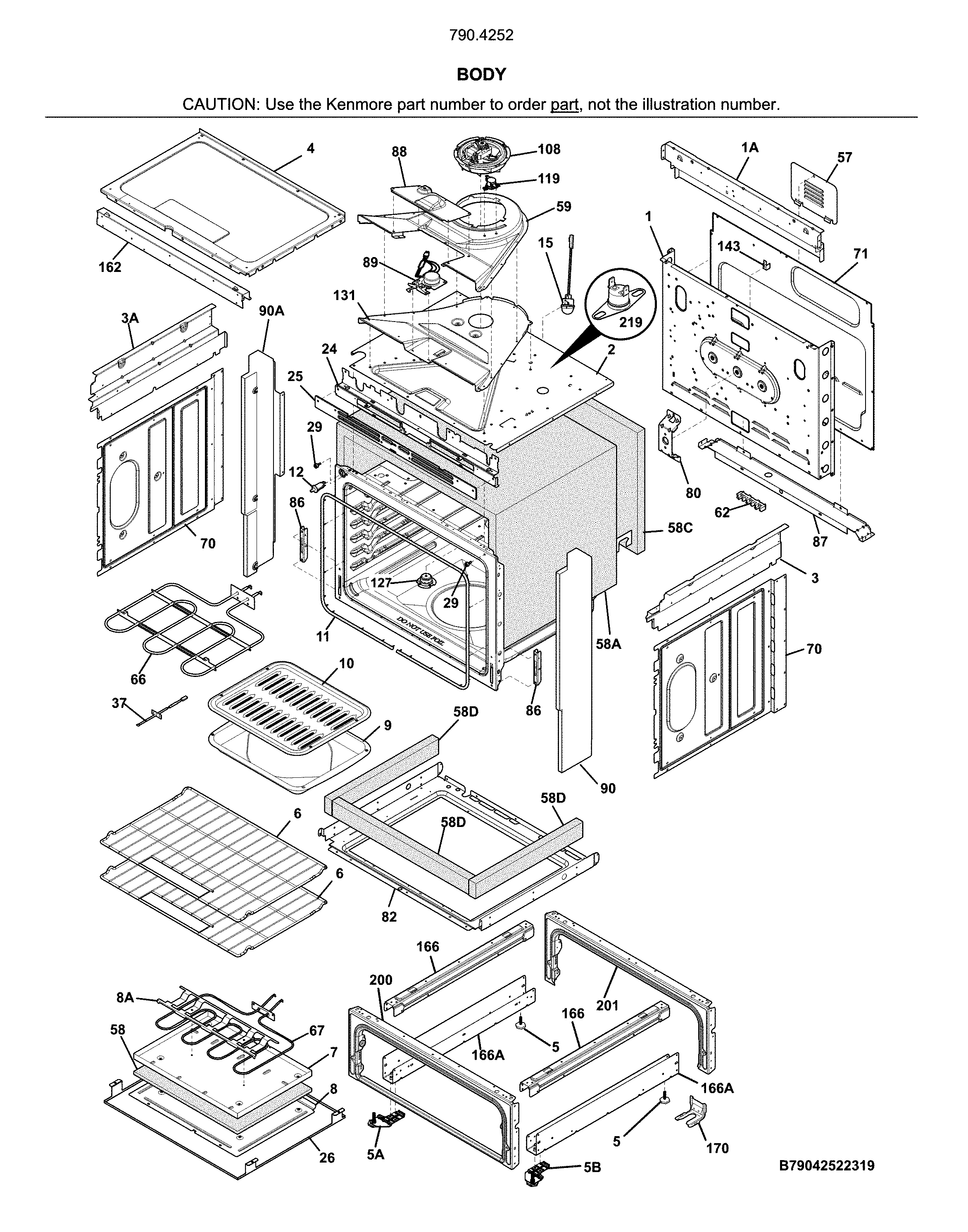 Kenmore 7904252231A body diagram