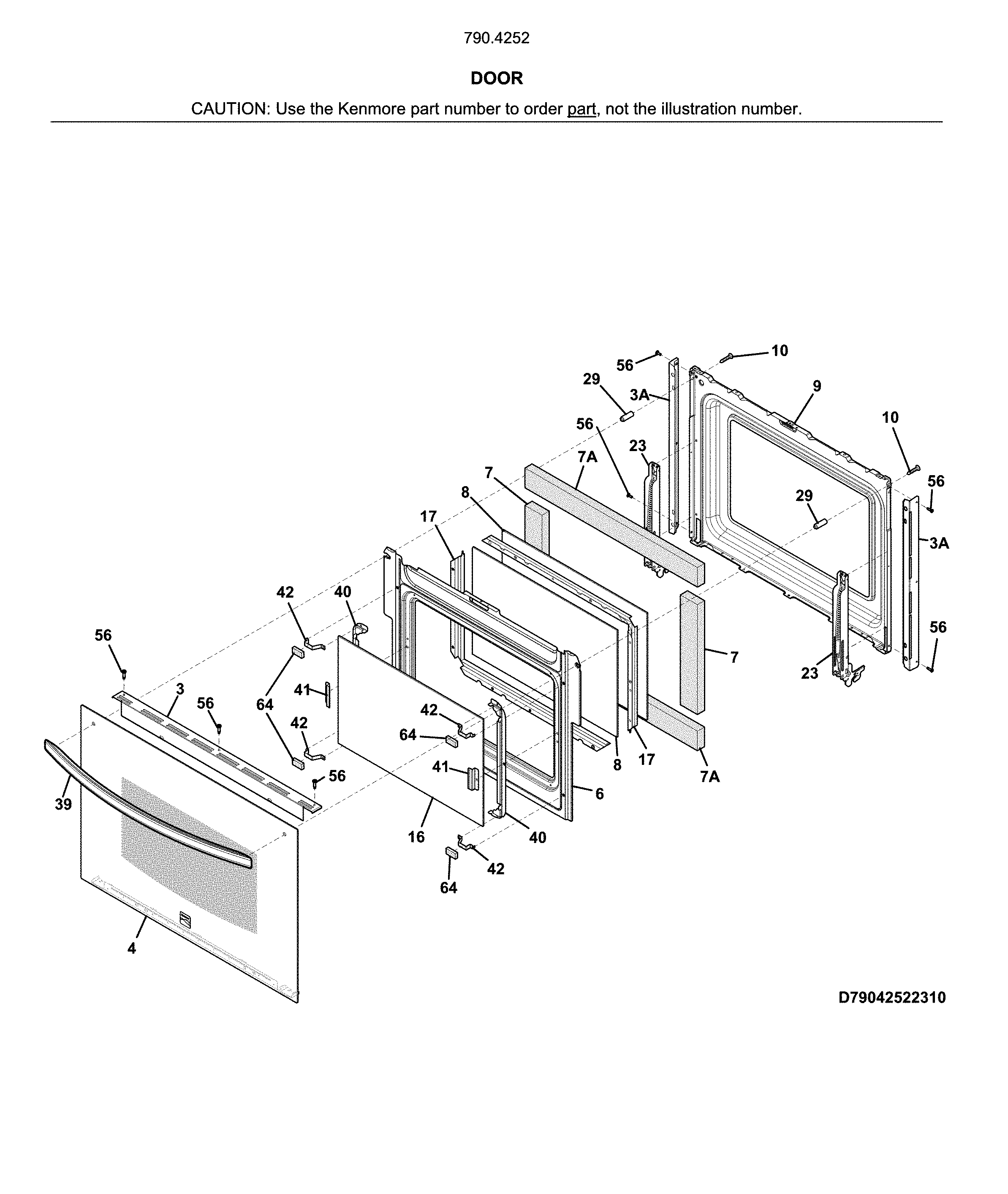 Kenmore 7904252231A door diagram