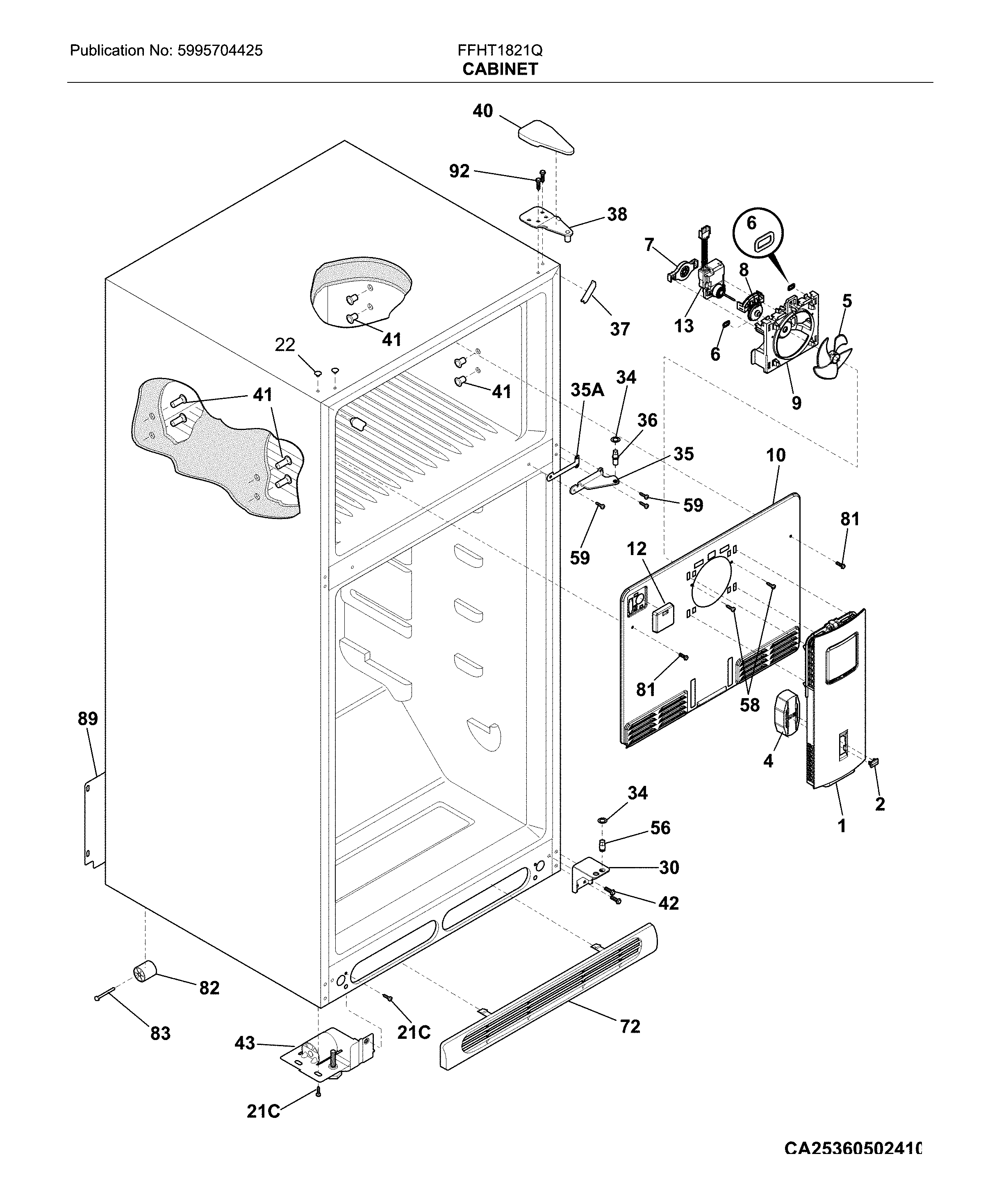Frigidaire FFHT1821QS4 cabinet diagram