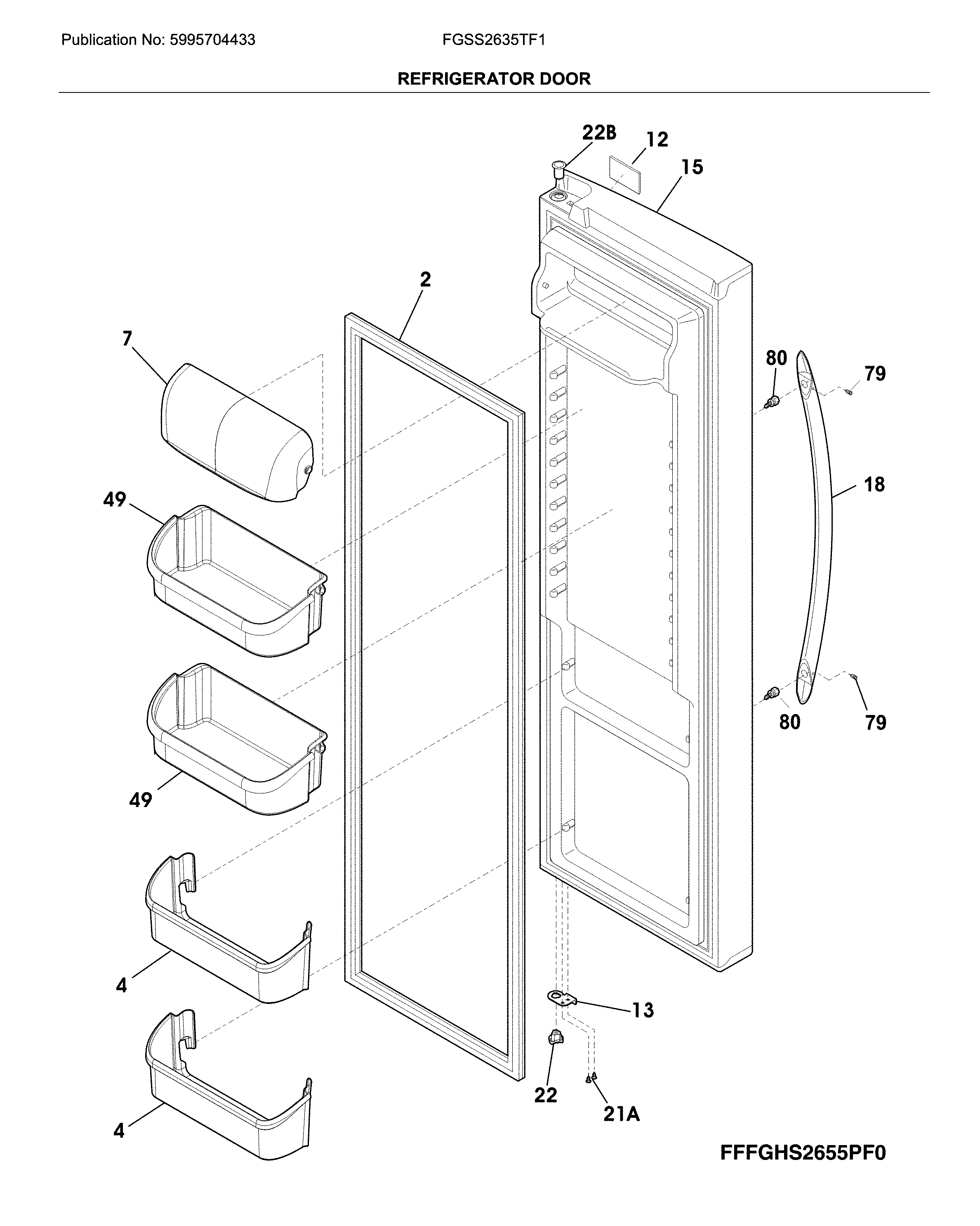 Frigidaire FGSS2635TF1 refrigerator door diagram