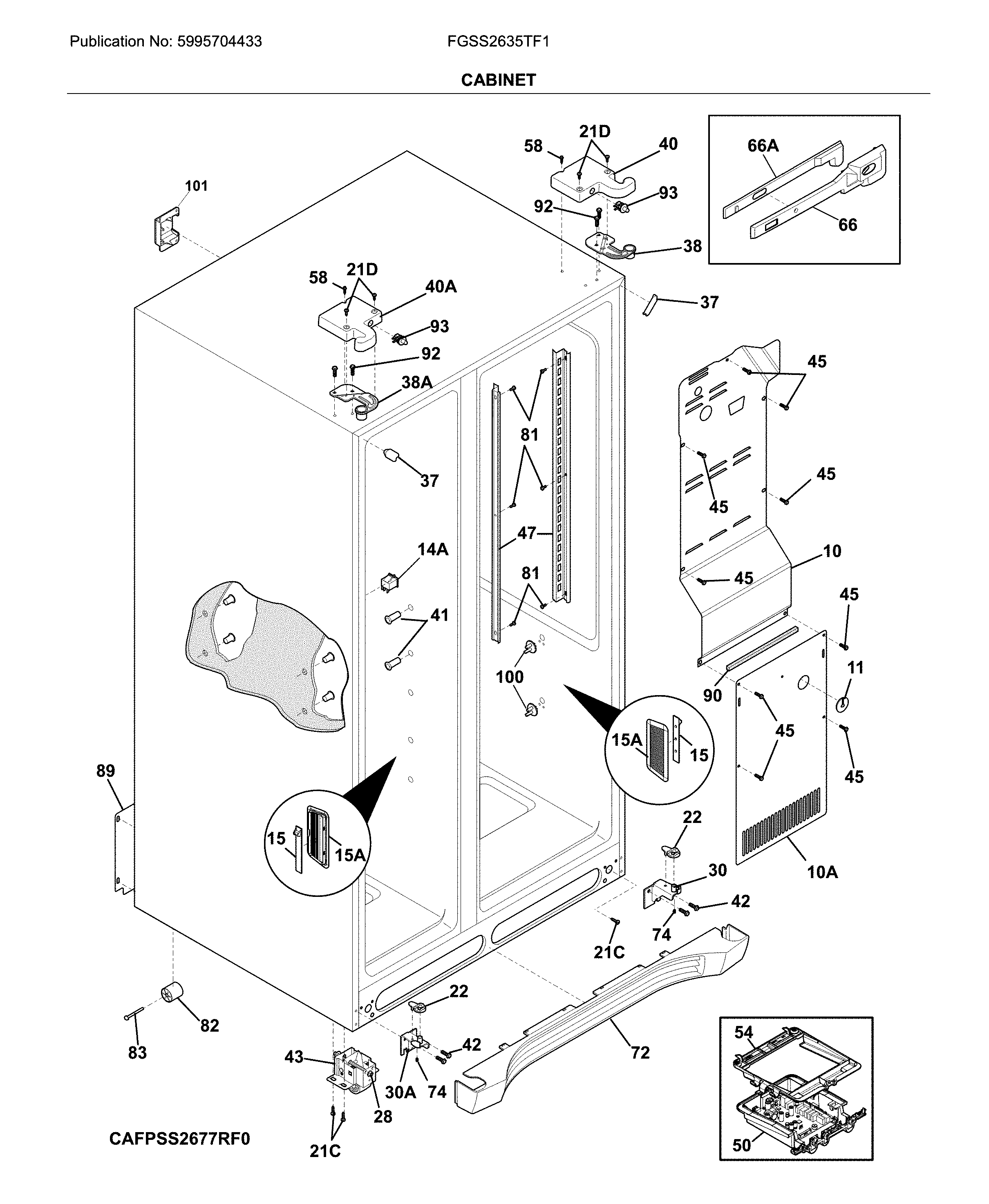 Frigidaire FGSS2635TF1 cabinet diagram