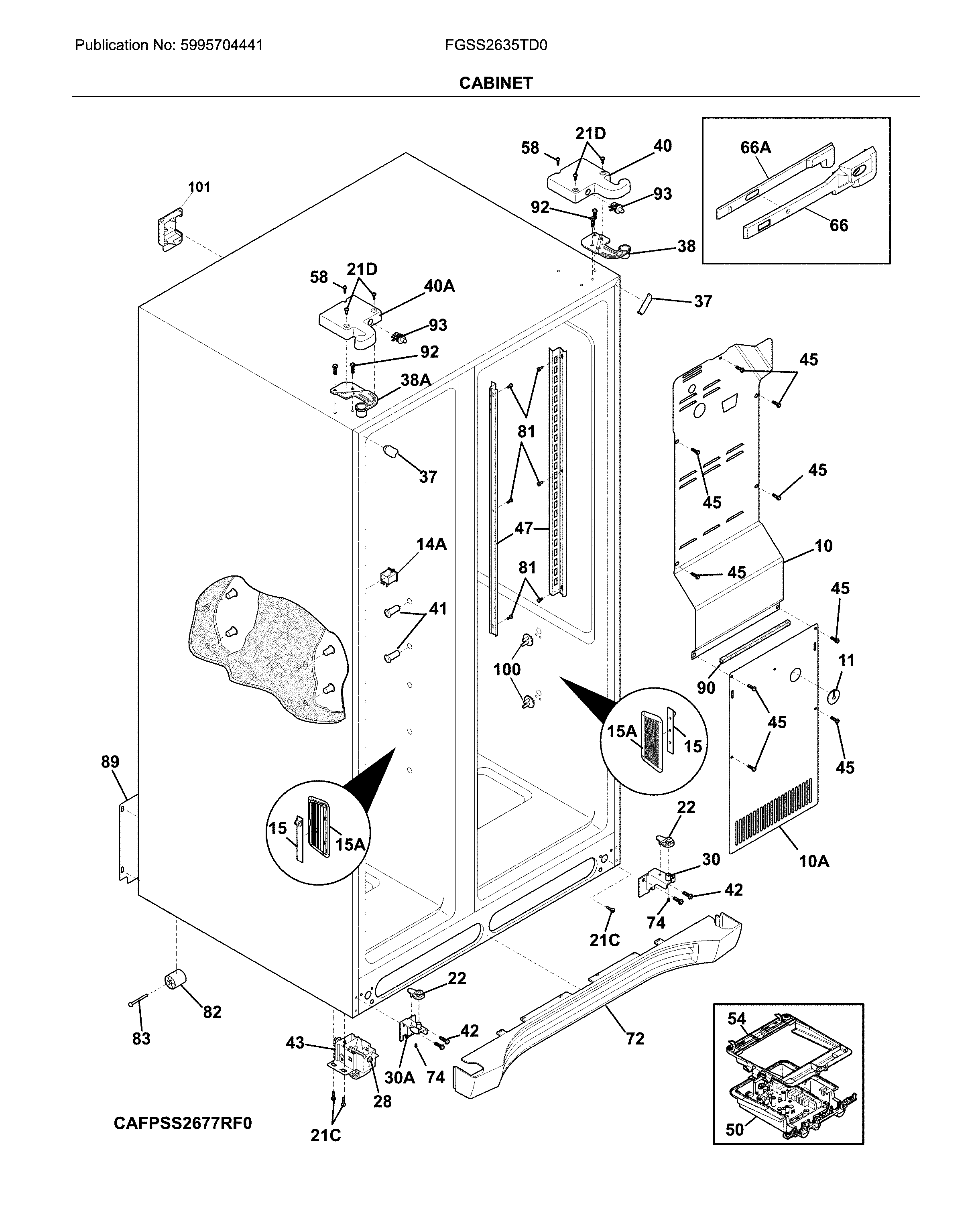 Frigidaire FGSS2635TD0 cabinet diagram