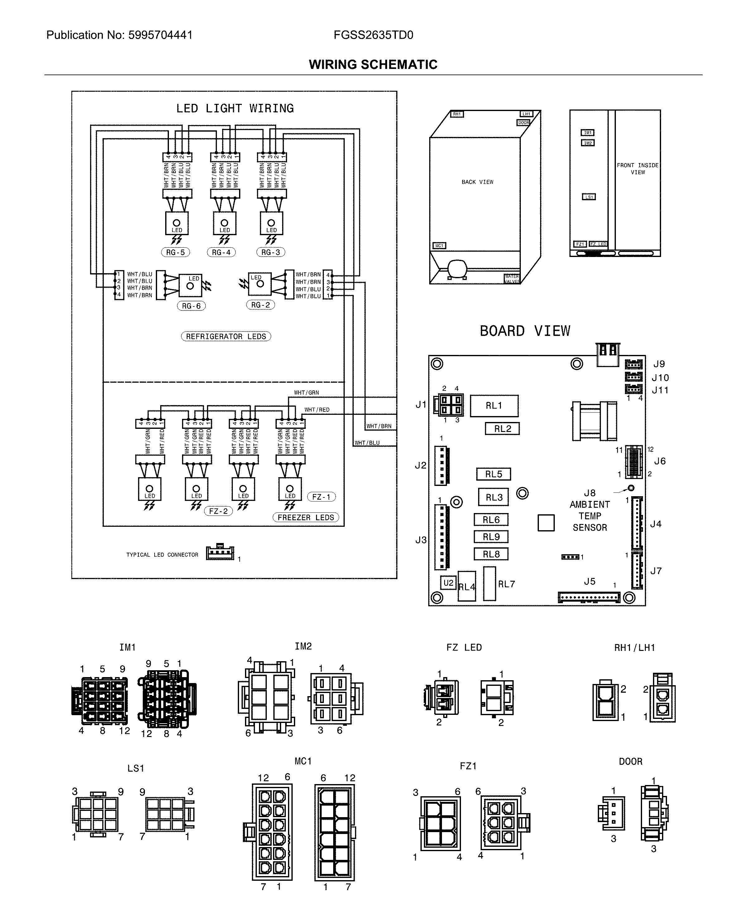 Frigidaire FGSS2635TD0 wiring schematic diagram