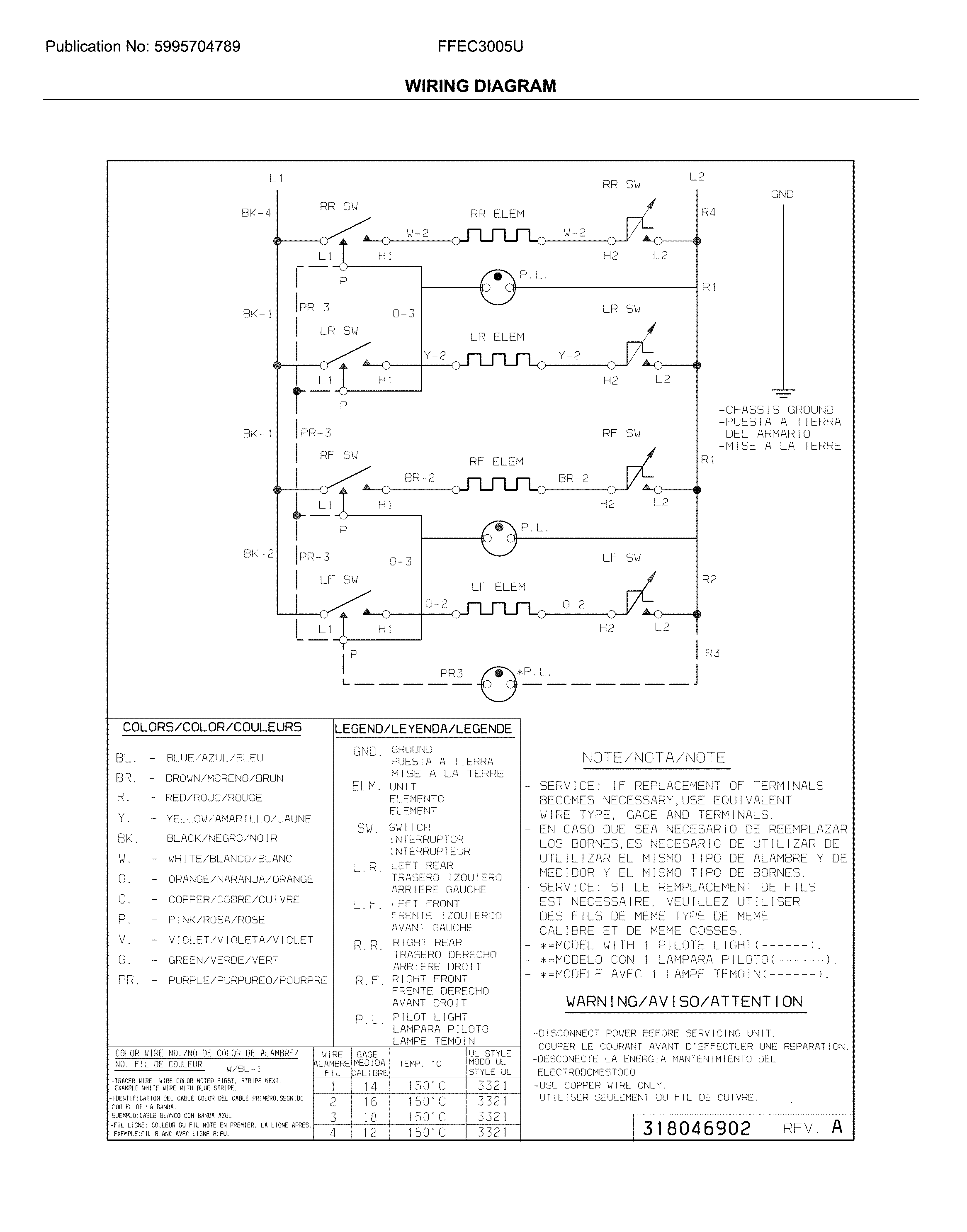 Frigidaire FFEC3005UBA wiring diagram diagram