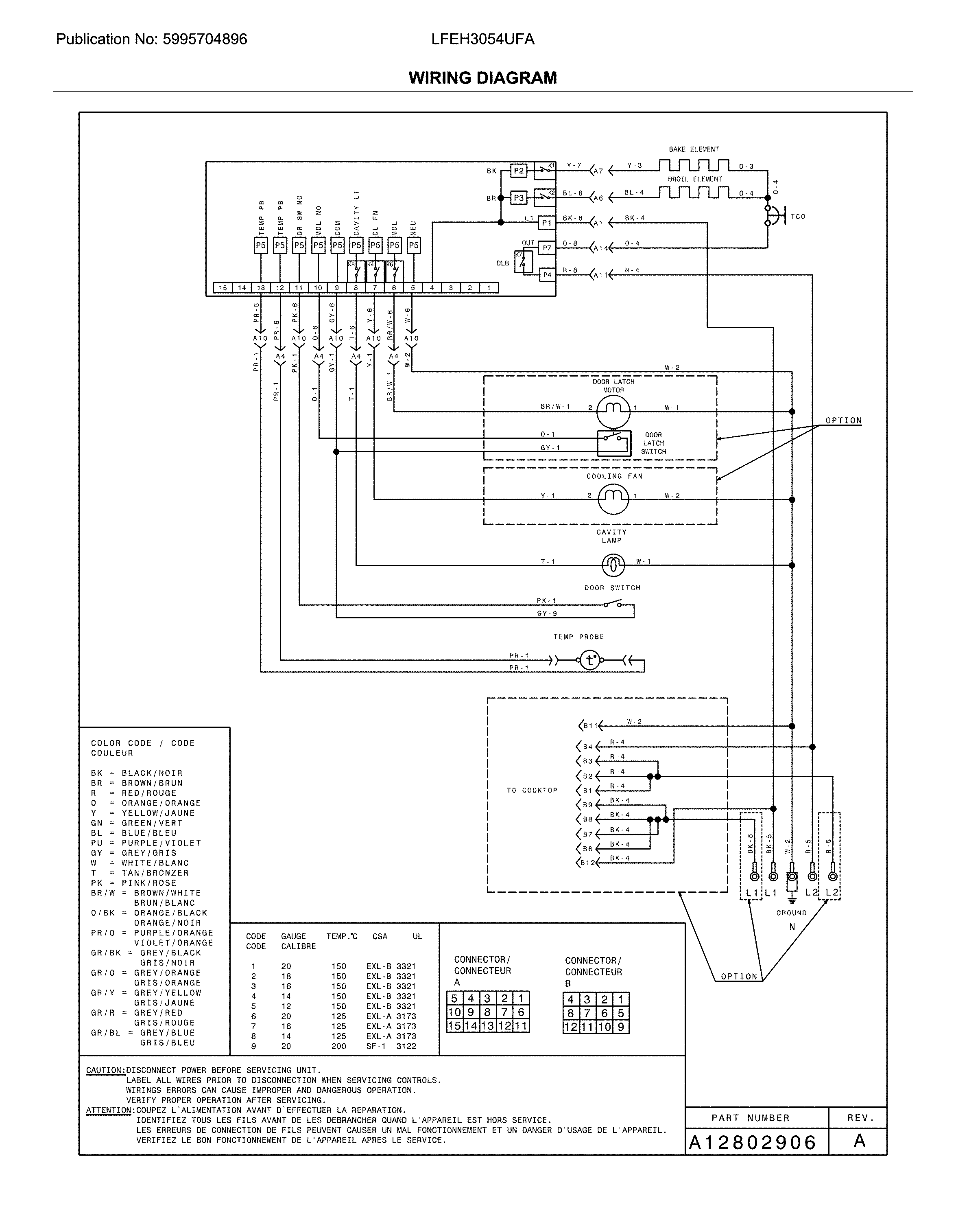 Frigidaire LFEH3054UFA wiring diagram diagram