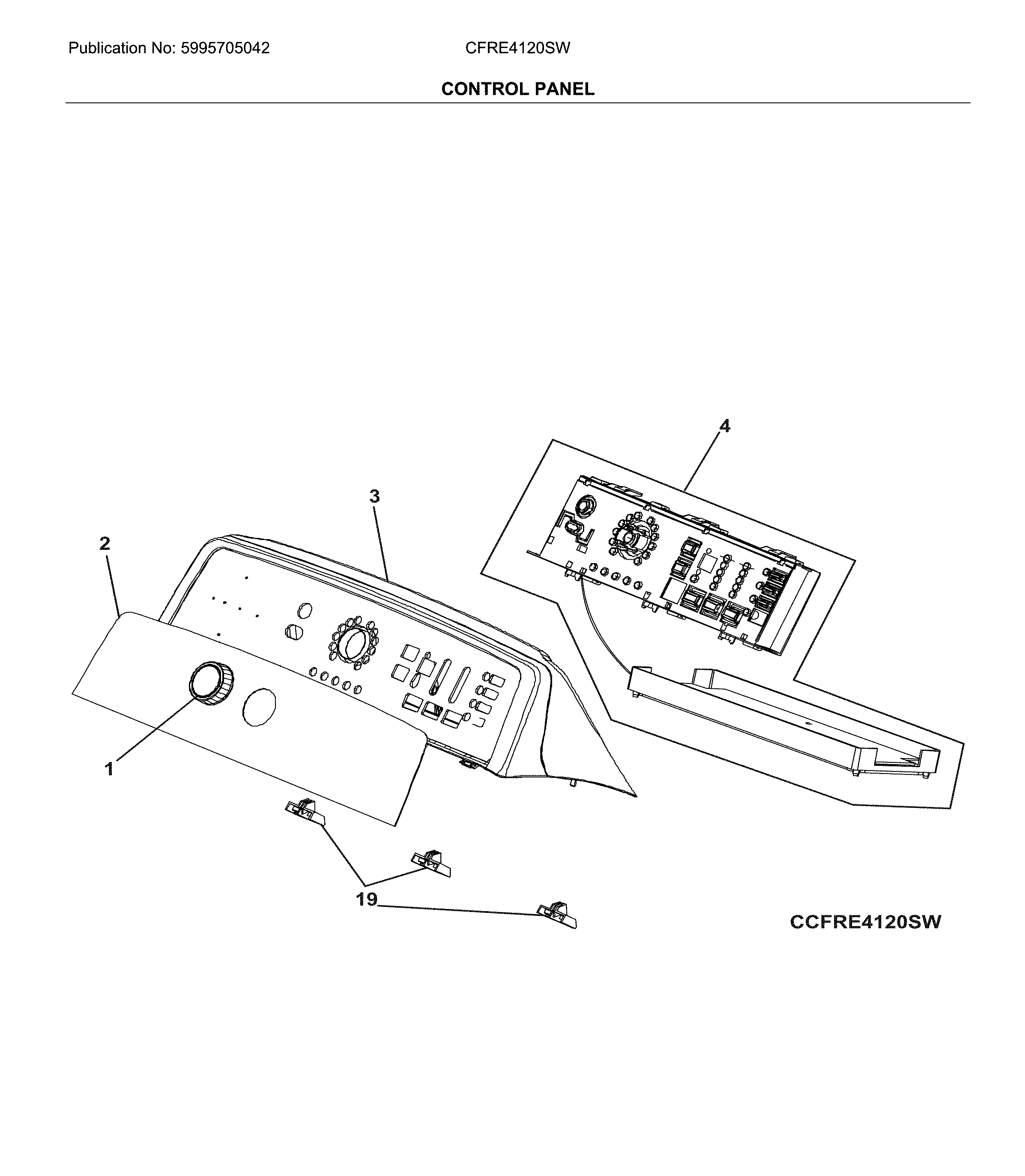 Frigidaire CFRE4120SW control panel diagram