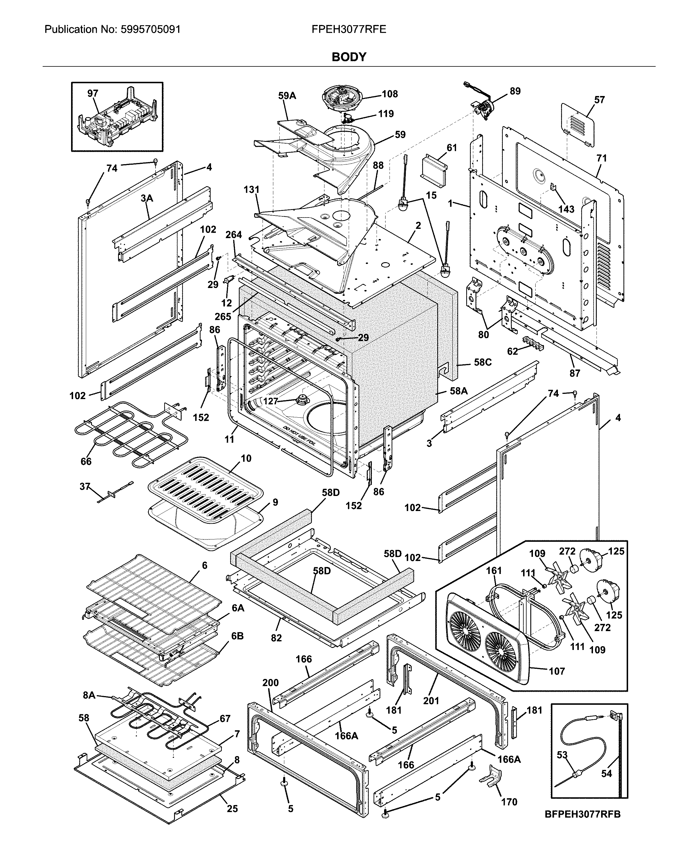 Frigidaire FPEH3077RFE body diagram