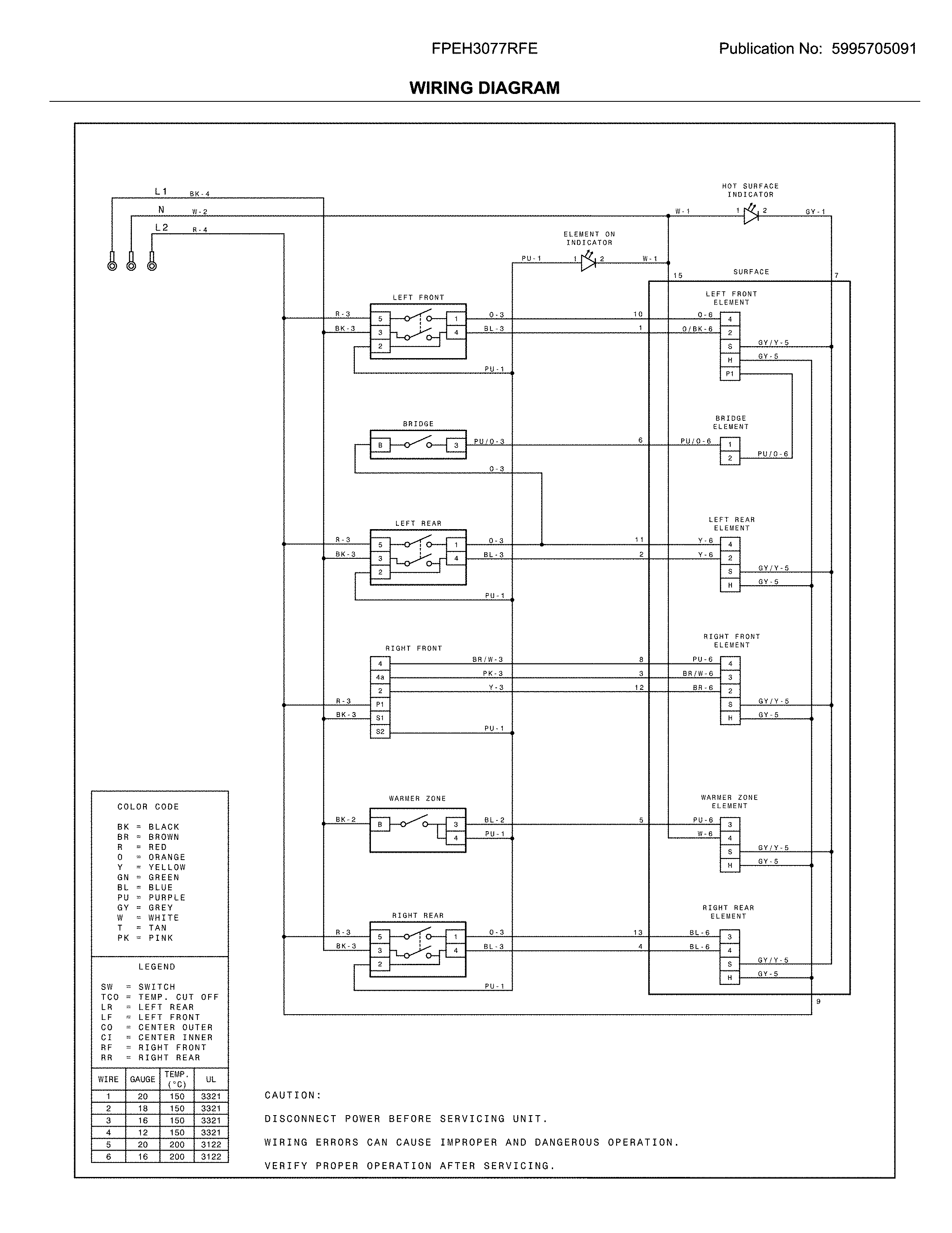 Frigidaire FPEH3077RFE wiring diagram diagram
