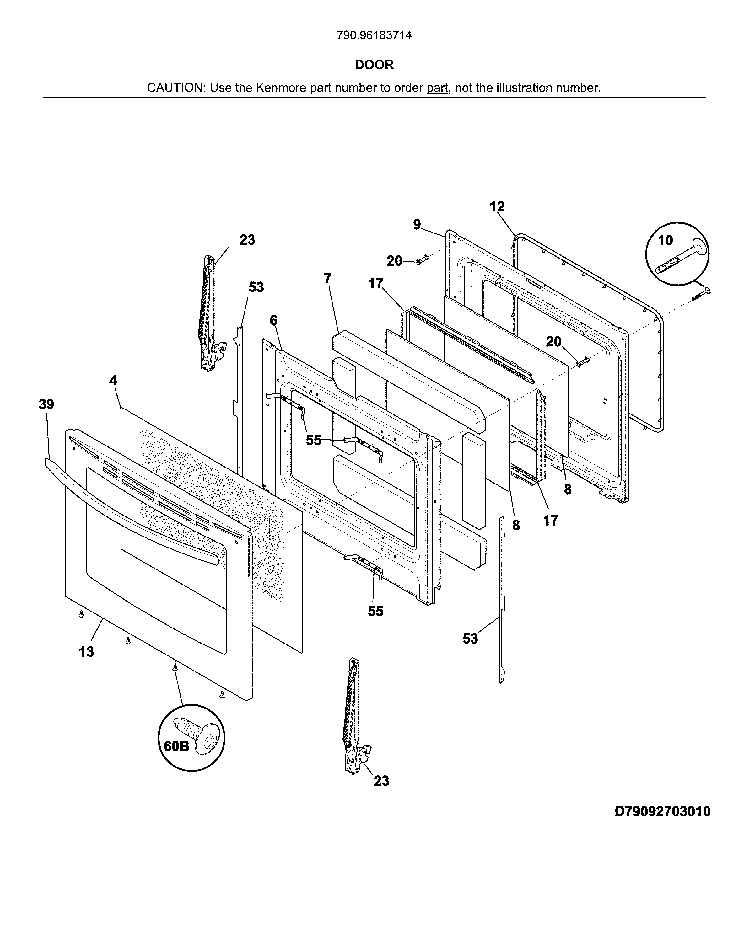 Kenmore 79096183714 door diagram