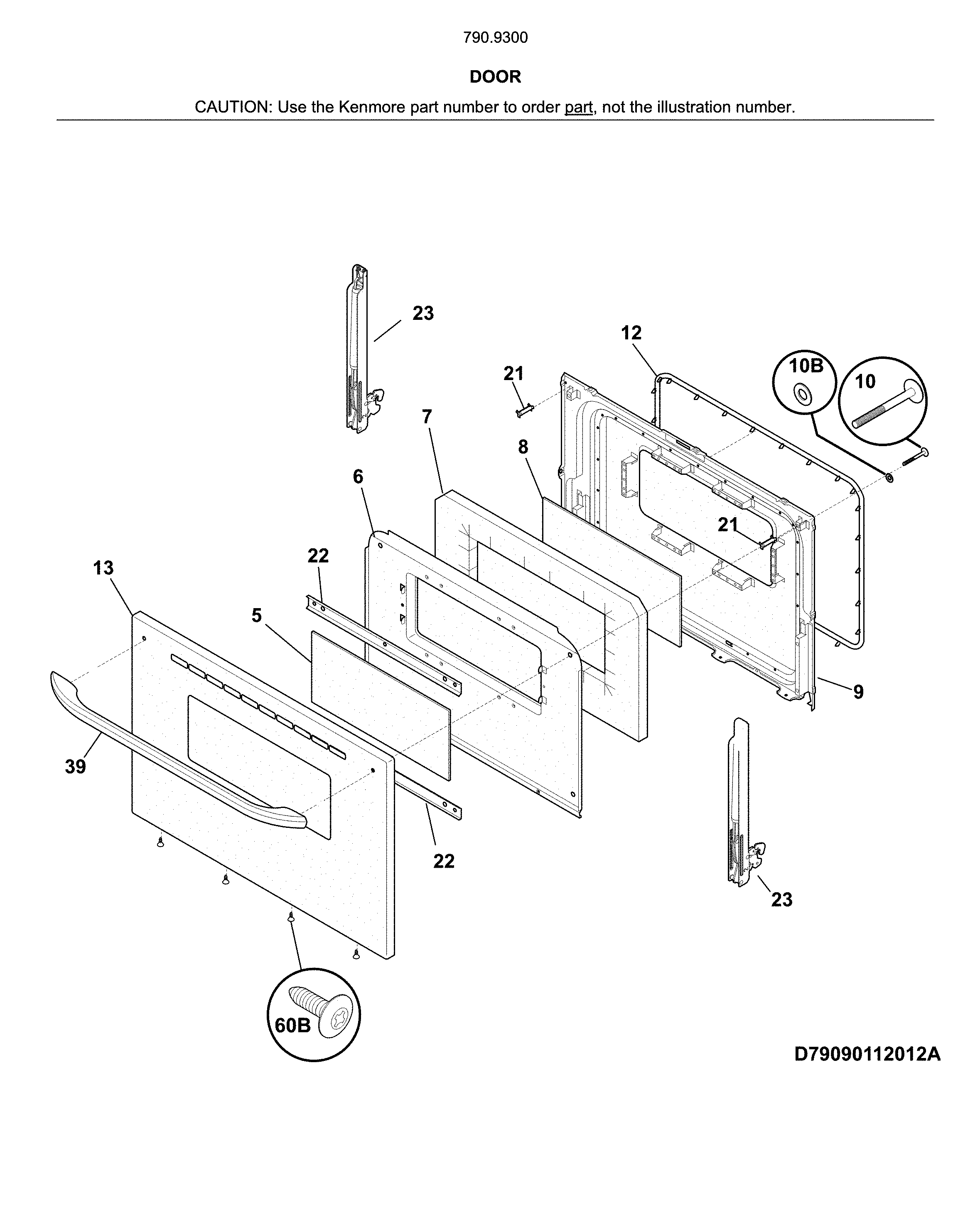 Kenmore 79093009315 door diagram