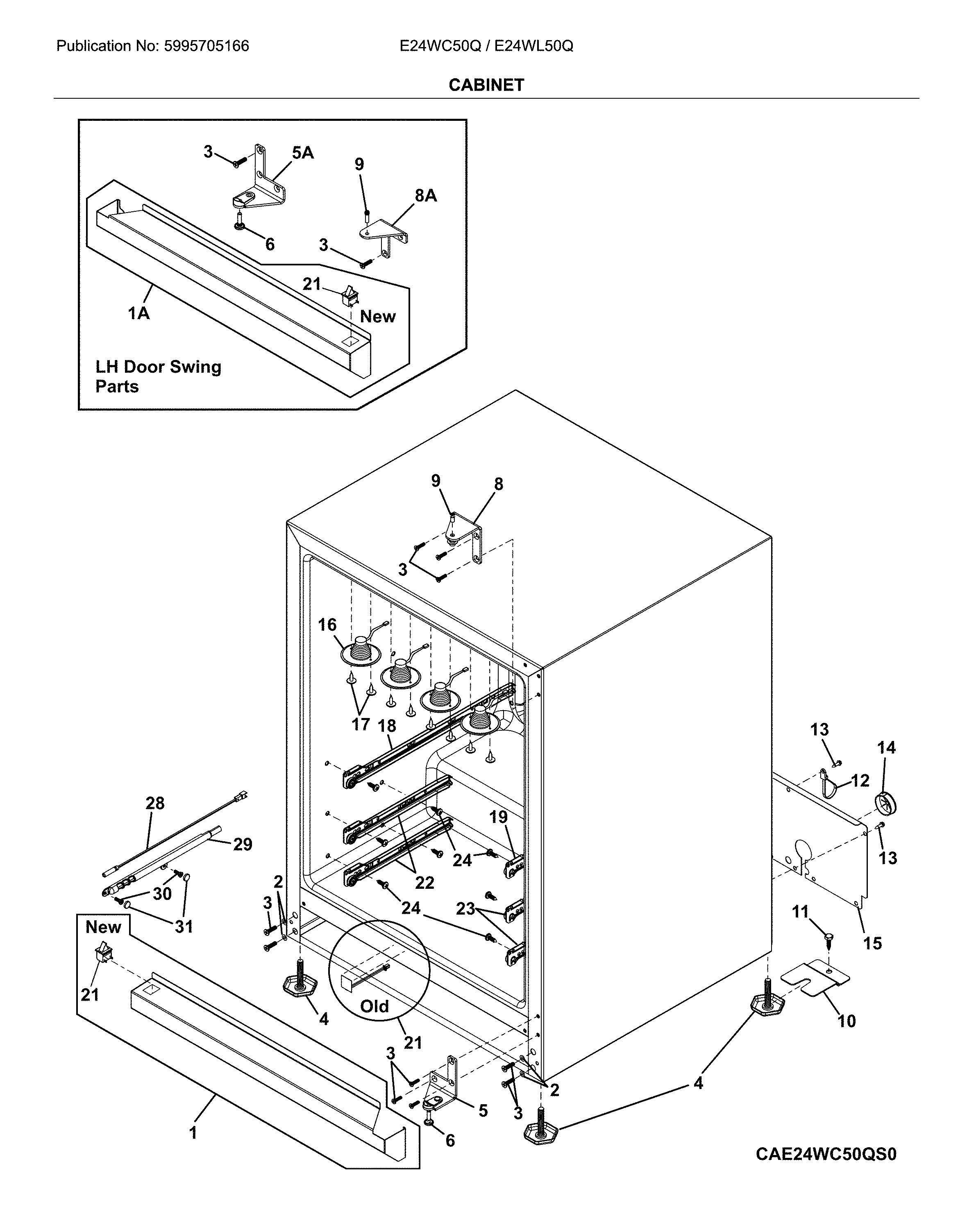 Electrolux E24WC50QS0 cabinet diagram