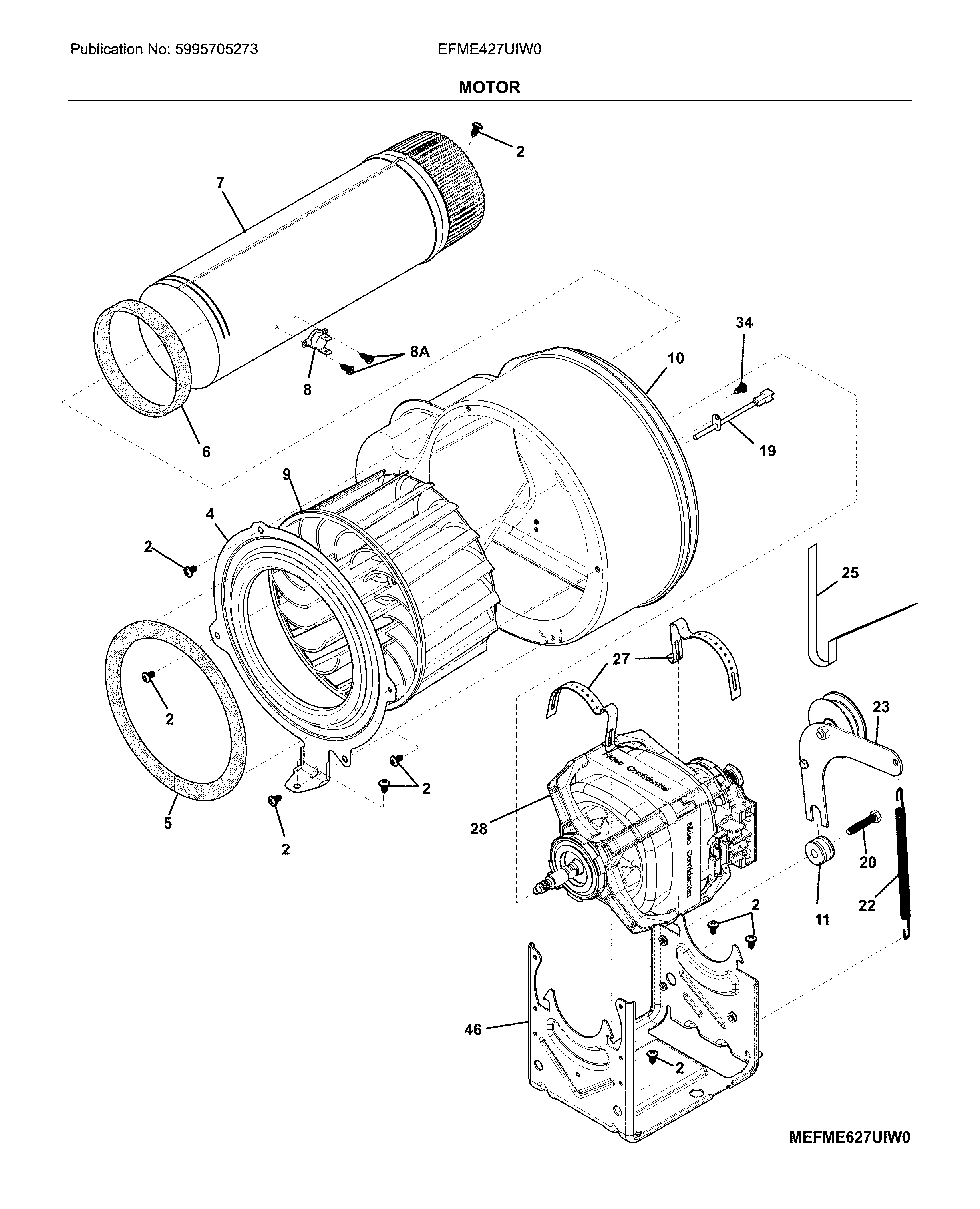 Electrolux EFME427UIW0 motor diagram