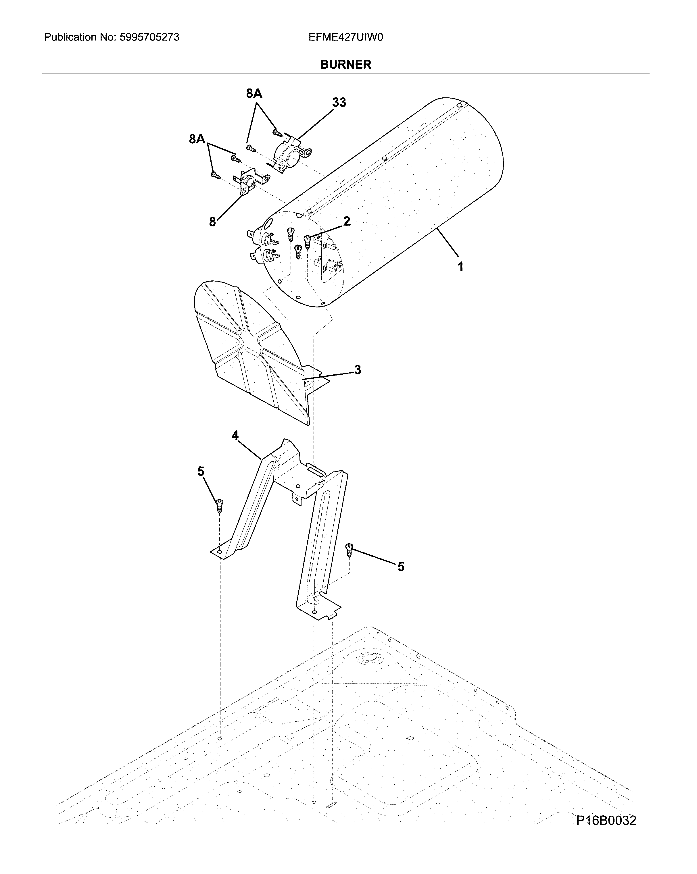 Electrolux EFME427UIW0 burner diagram