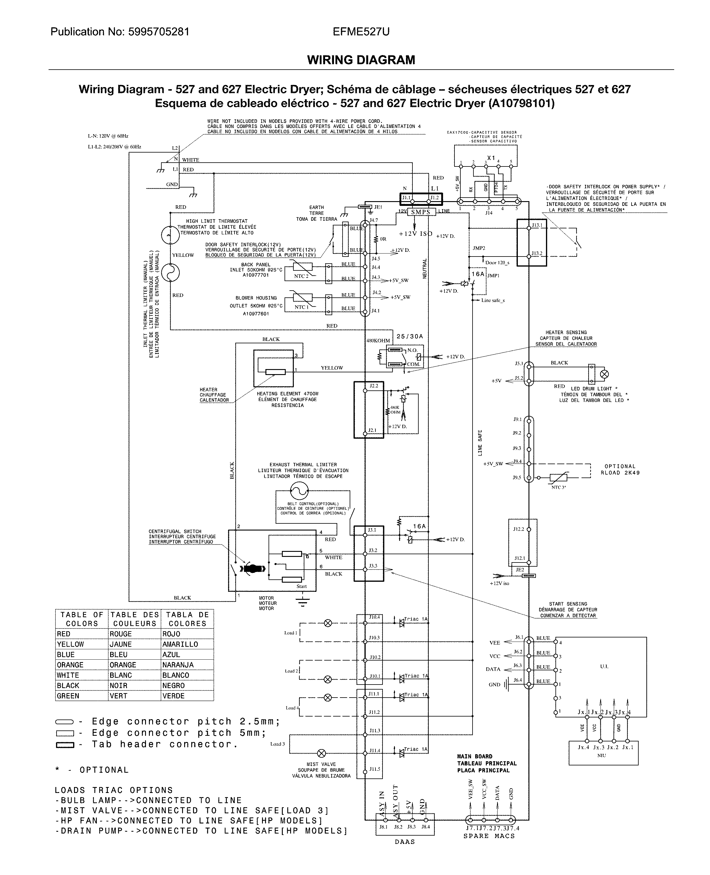Electrolux EFME527UTT0 wiring diagram diagram