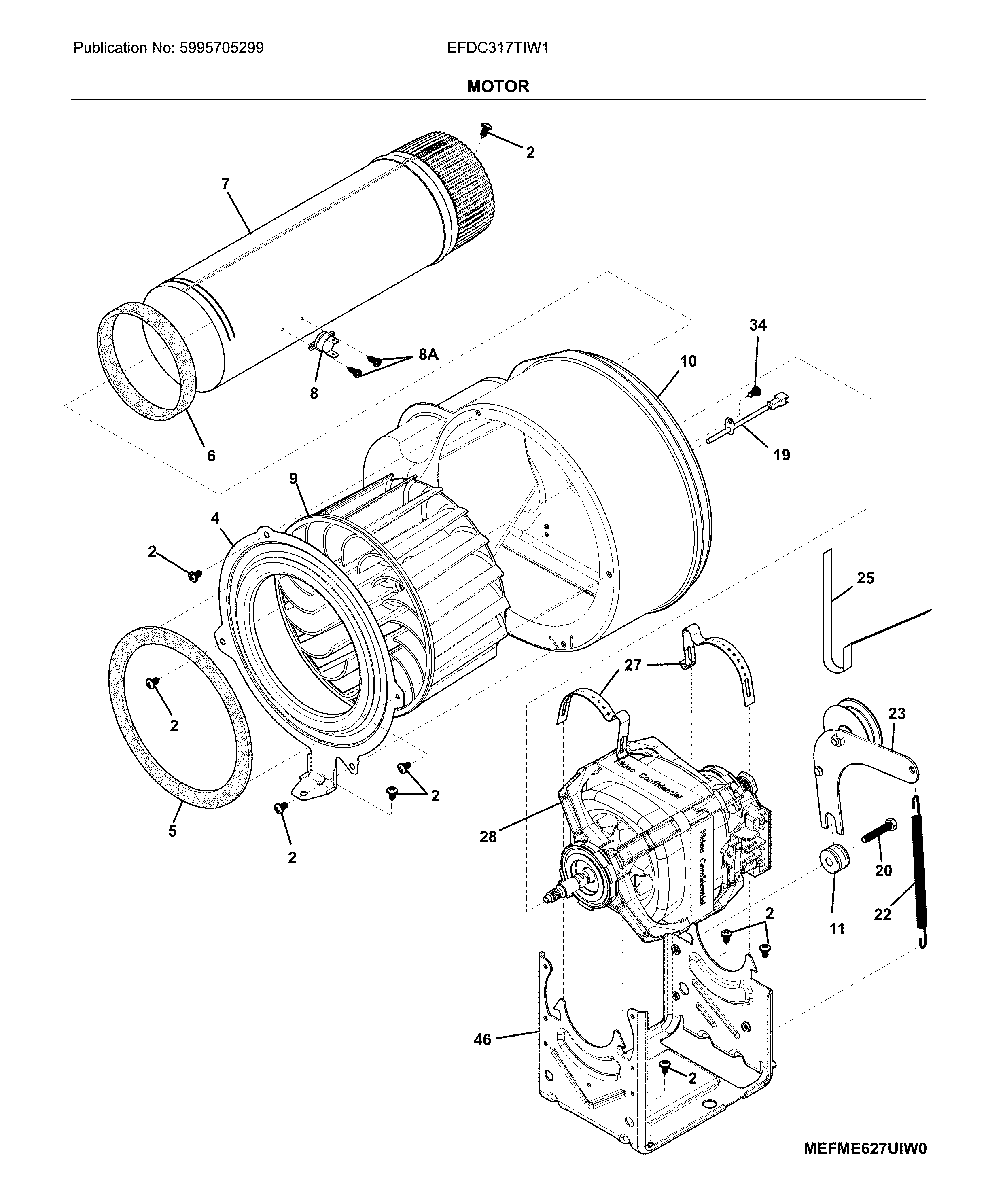 Electrolux EFDC317TIW1 motor diagram