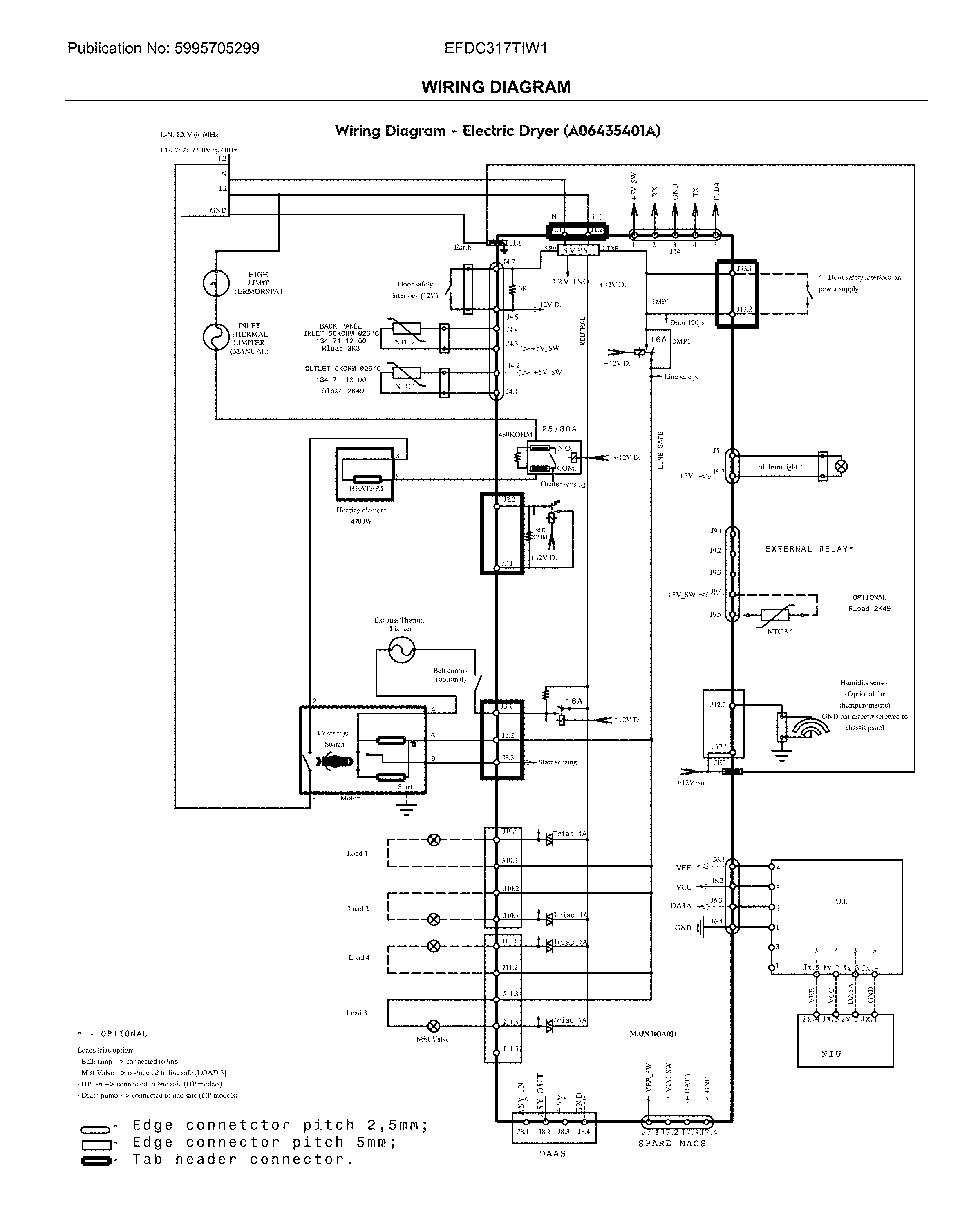 Electrolux EFDC317TIW1 wiring diagram diagram