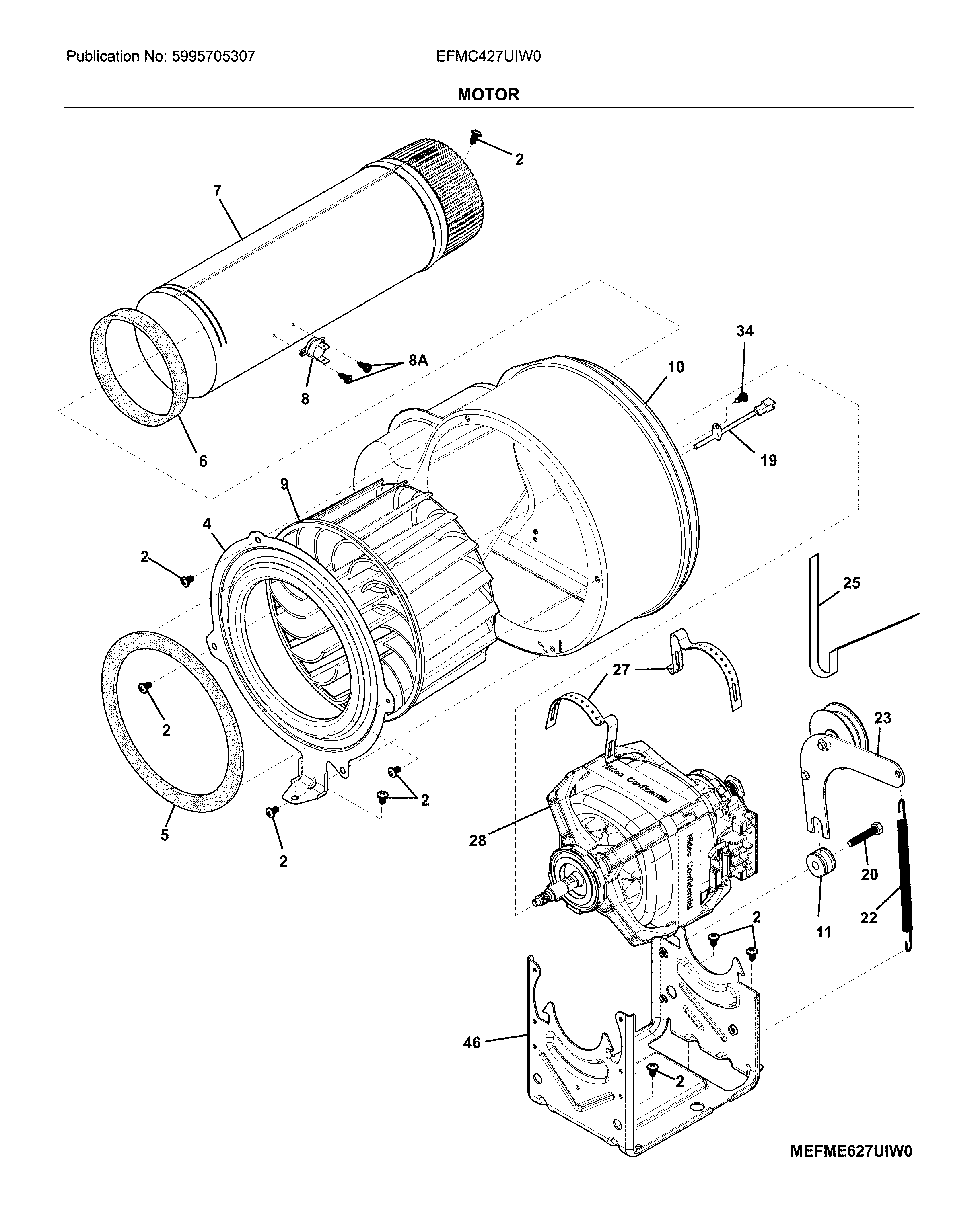 Electrolux EFMC427UIW0 motor diagram